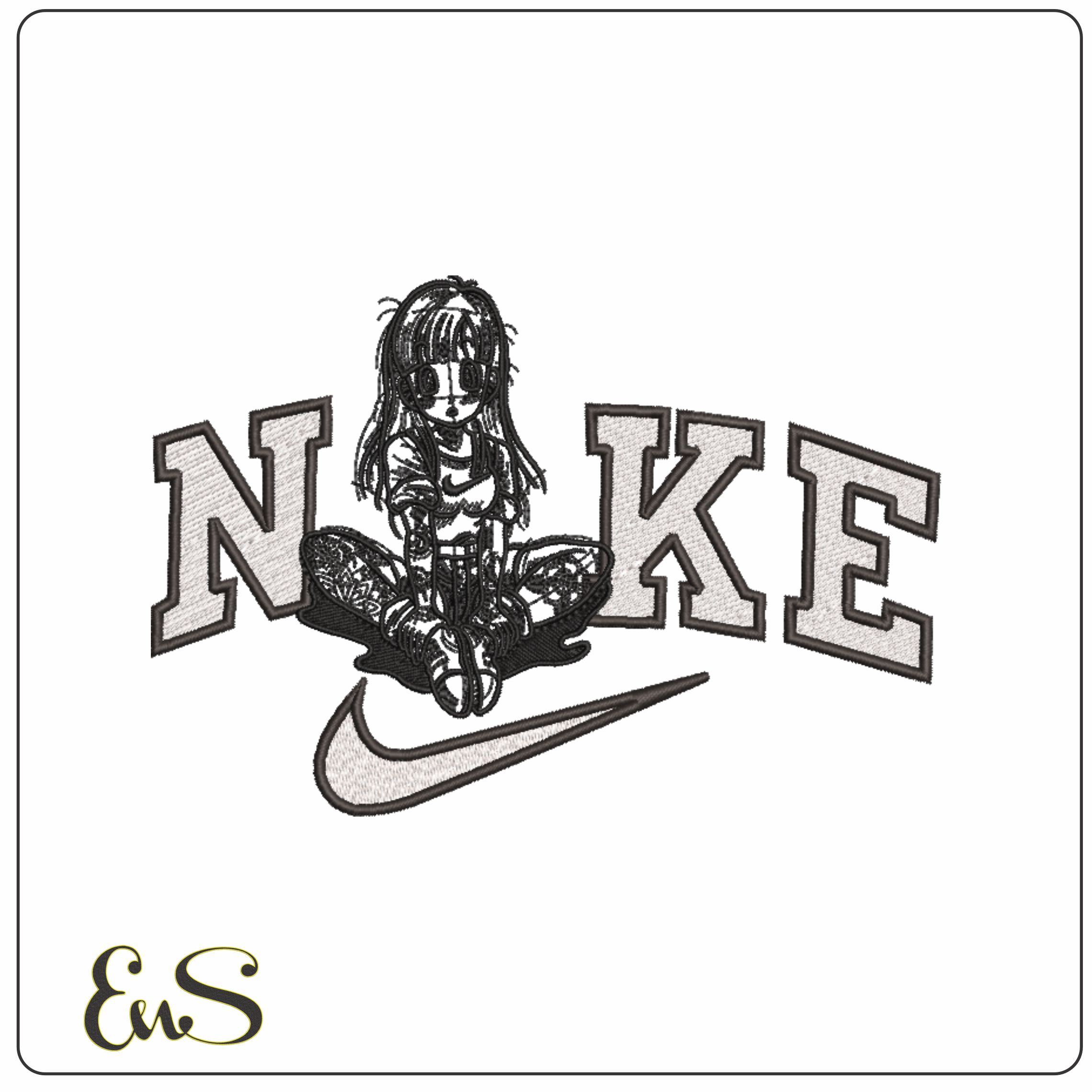 Nike Bulma Line Art Nike - Dragon Ball - Anime-Elegant embroidery design file - instant download