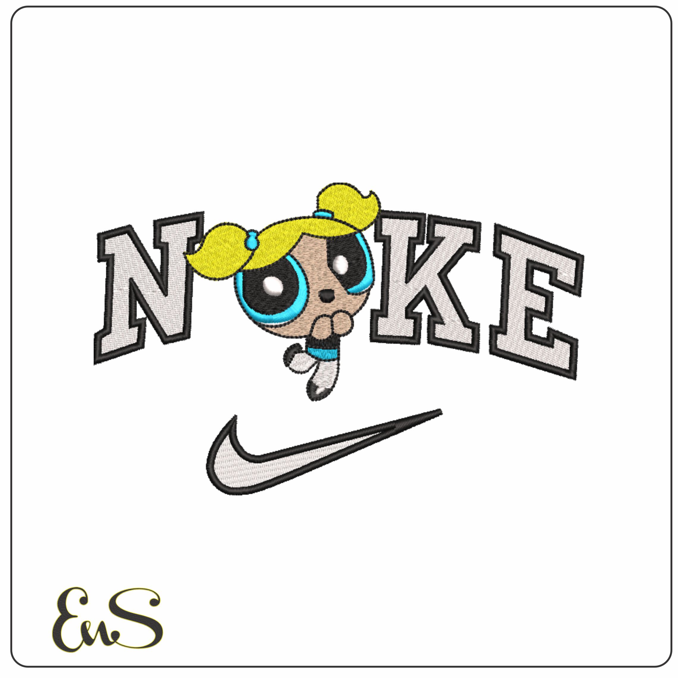 Nike Bubbles  - Powerpuff Girls-Elegant embroidery design file - instant download