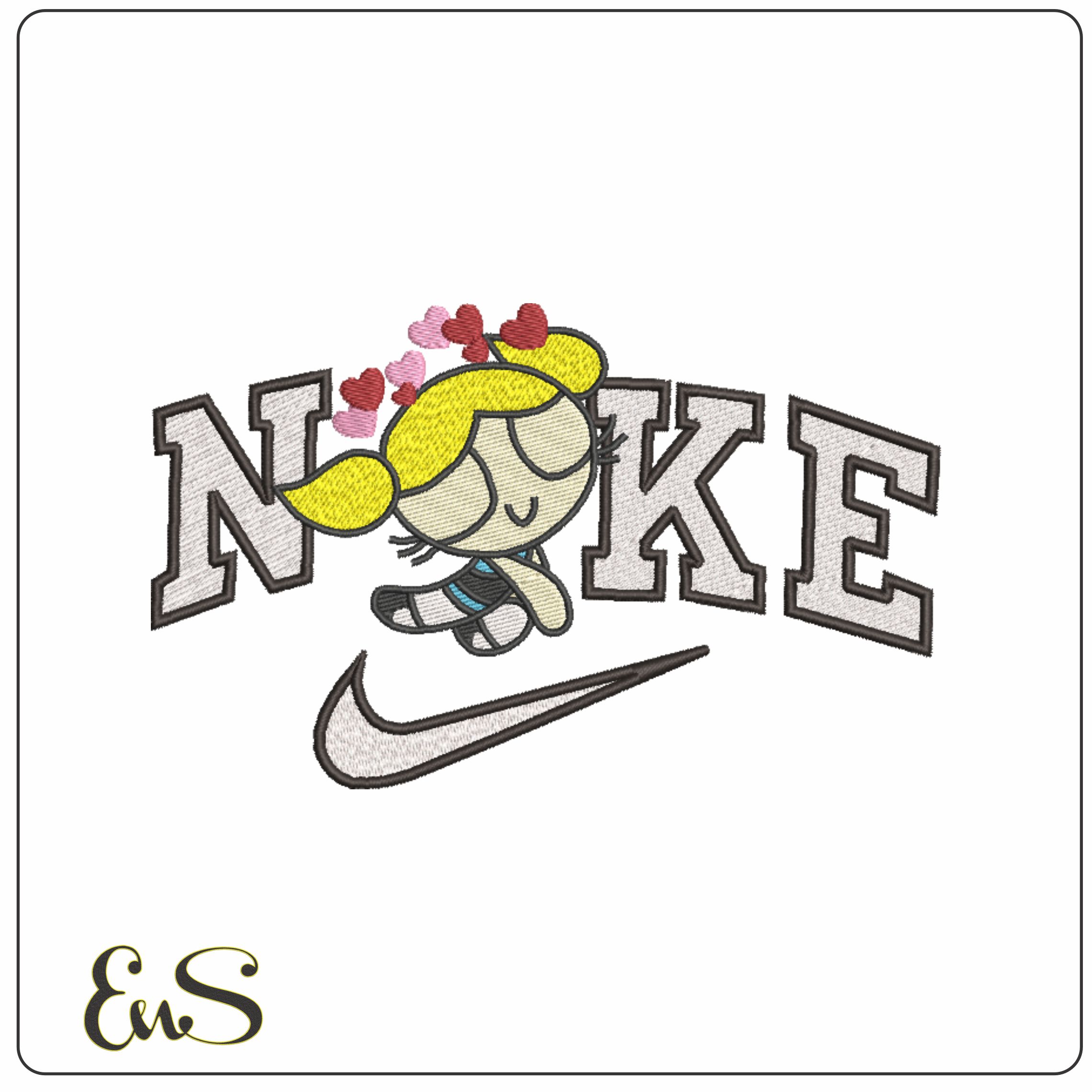 Nike Bubbles  - Powerpuff Girls-Elegant embroidery design file - instant download