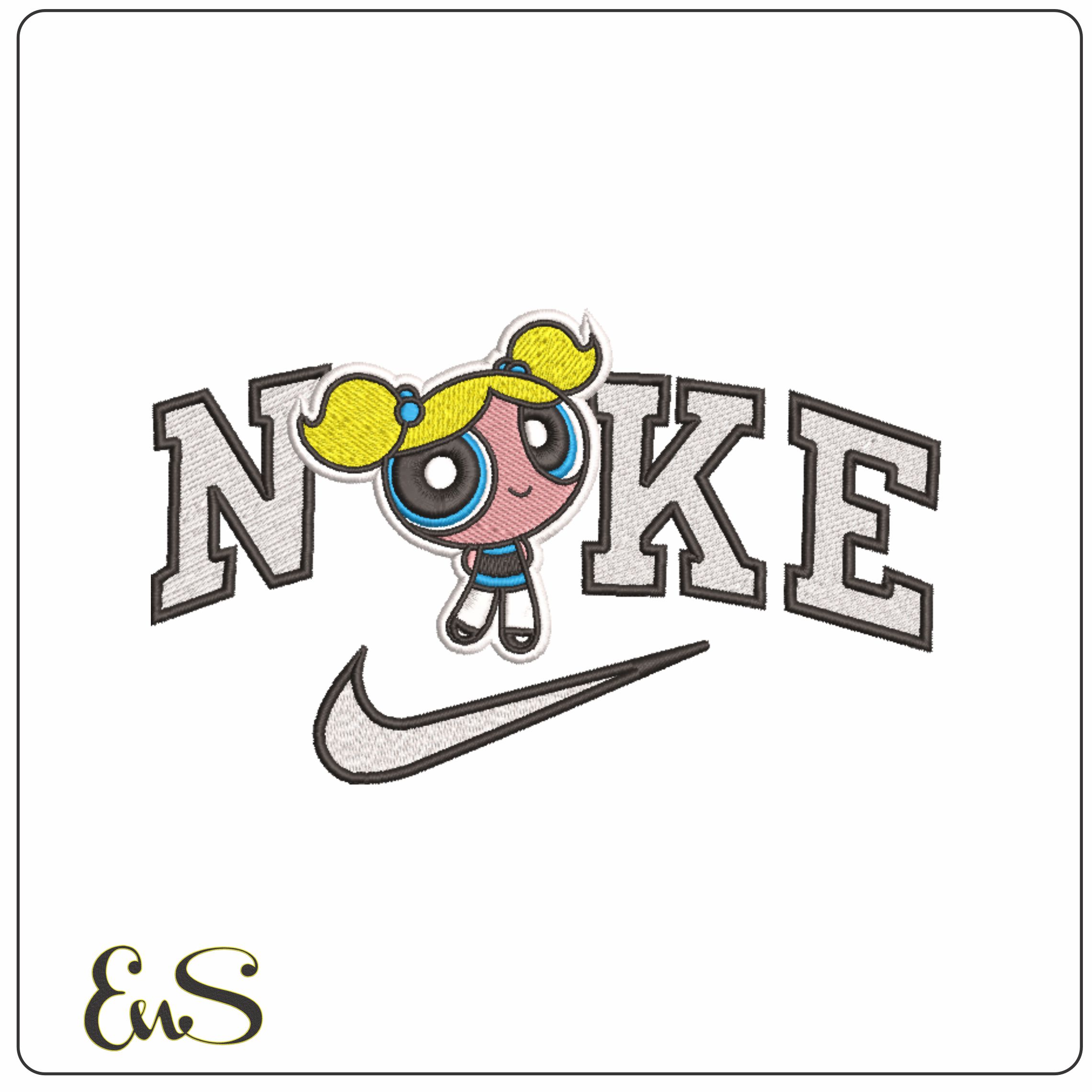 Nike Bubbles Posing - Powerpuff Girls-Elegant embroidery design file - instant download