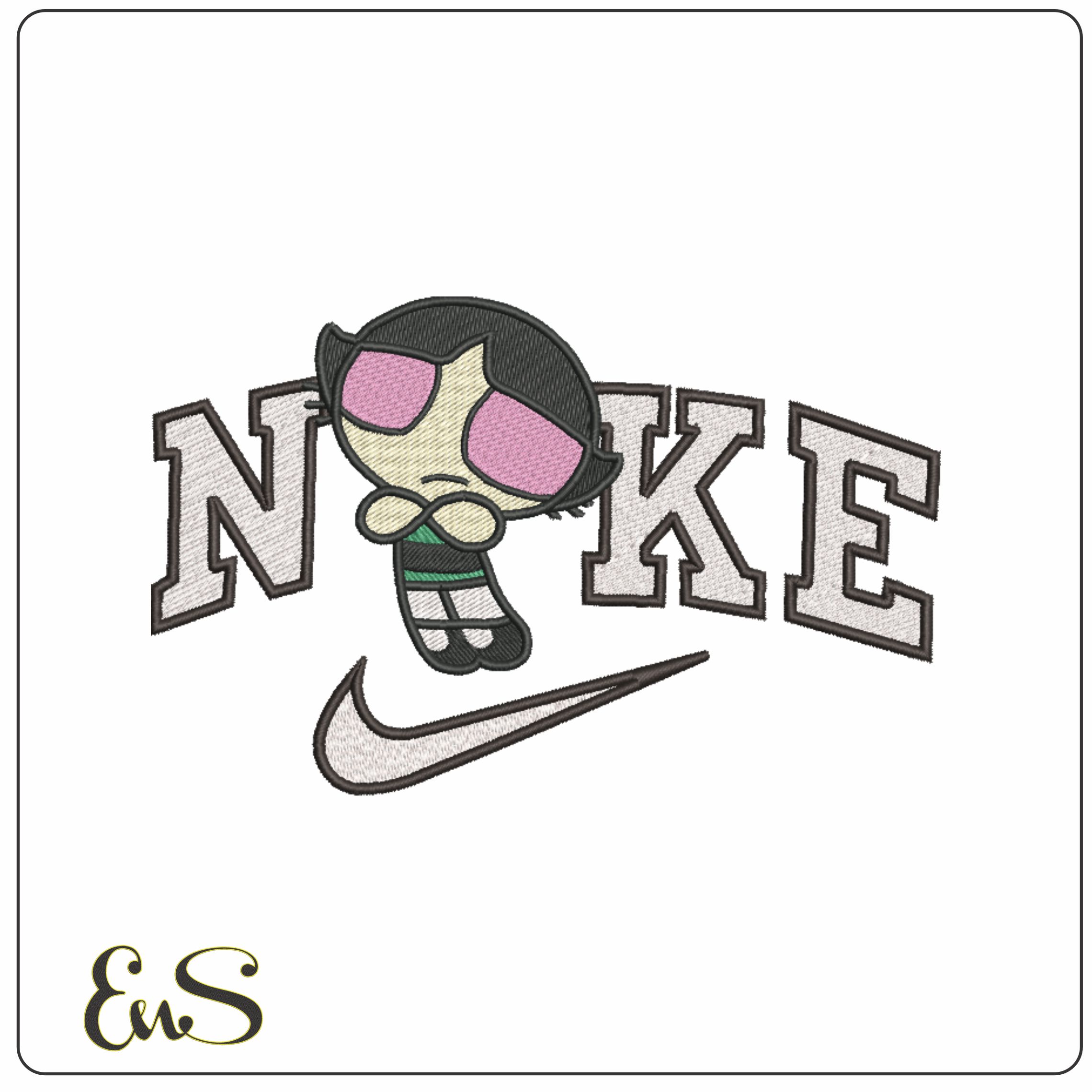 Nike Buttercup - Powerpuff Girl-Elegant embroidery design file - instant download