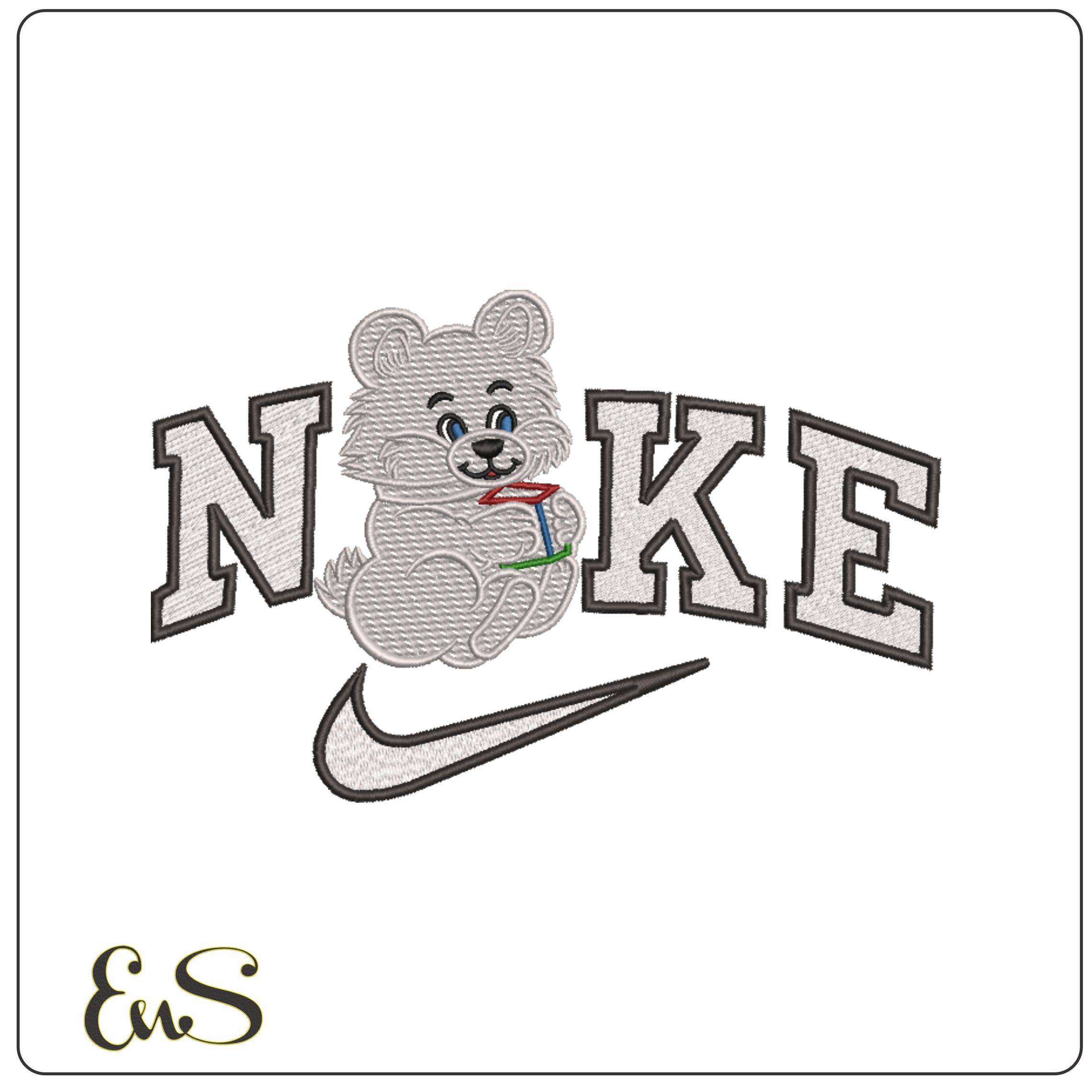 Nike Children Teddy holing Present-Elegant embroidery design file - instant download