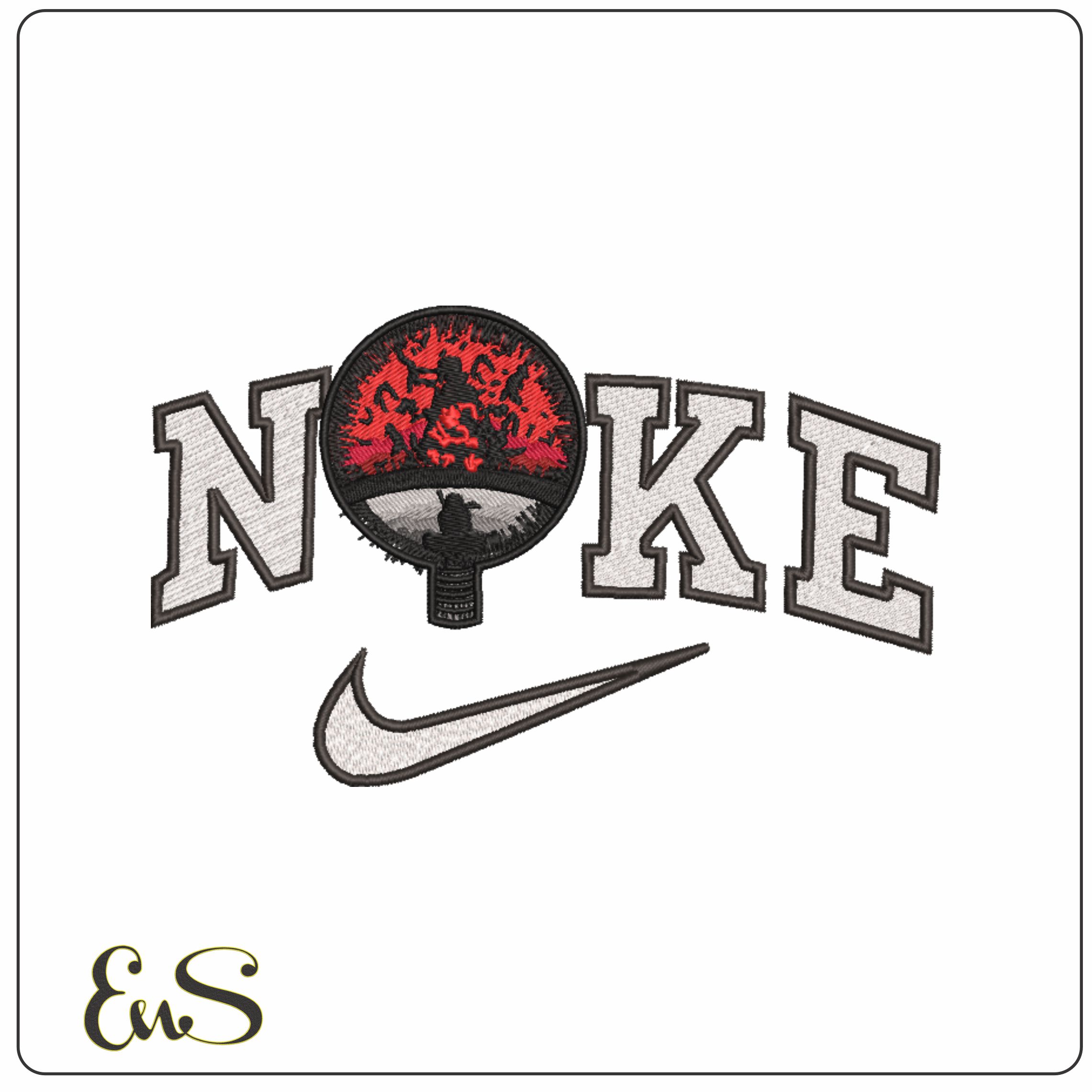 Nike Clan Uchiha Symbol - Naruto - Anime-Elegant embroidery design file - instant download