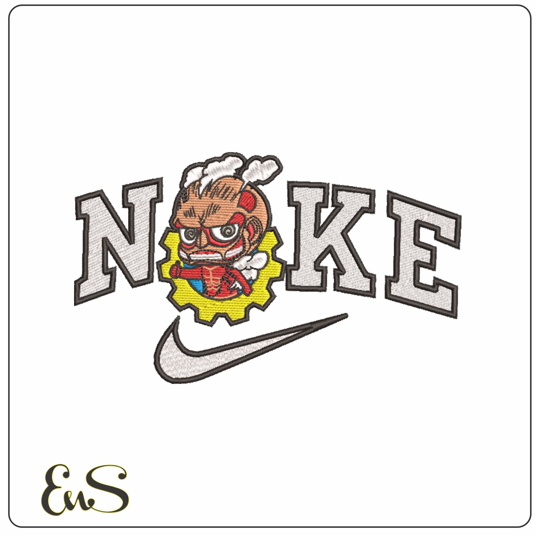 Nike Colossal Titan - Attack on Titan - Anime-Elegant embroidery design file - instant download