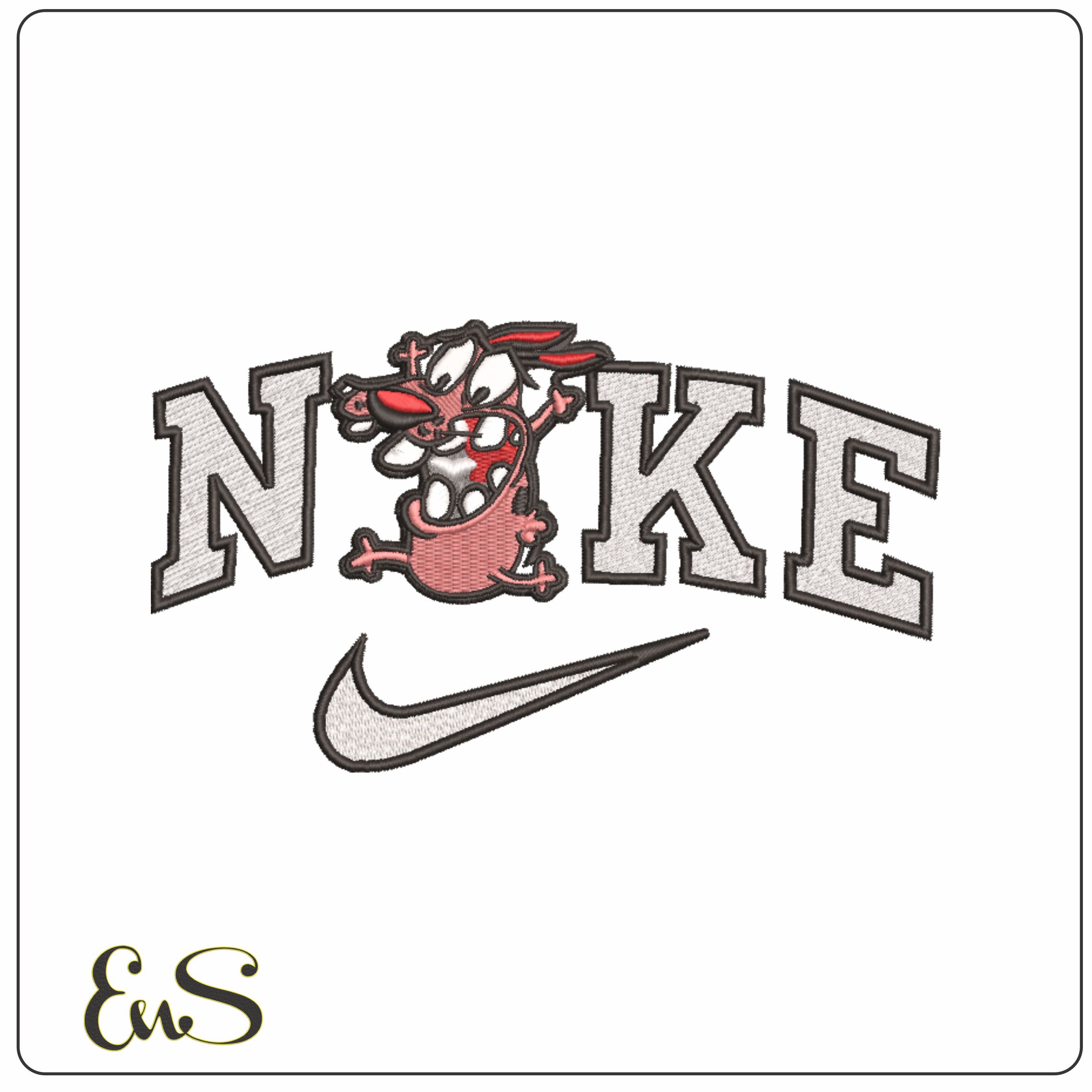 Nike Courage the Cowardly Dog-Elegant embroidery design file - instant download