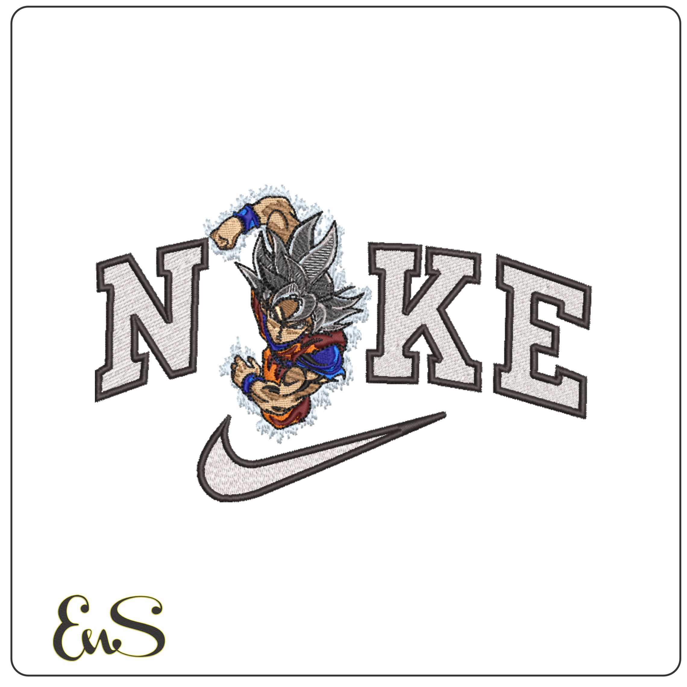 Nike Goku Attacking punch - Dragon Ball - Anime-Elegant embroidery design file - instant download