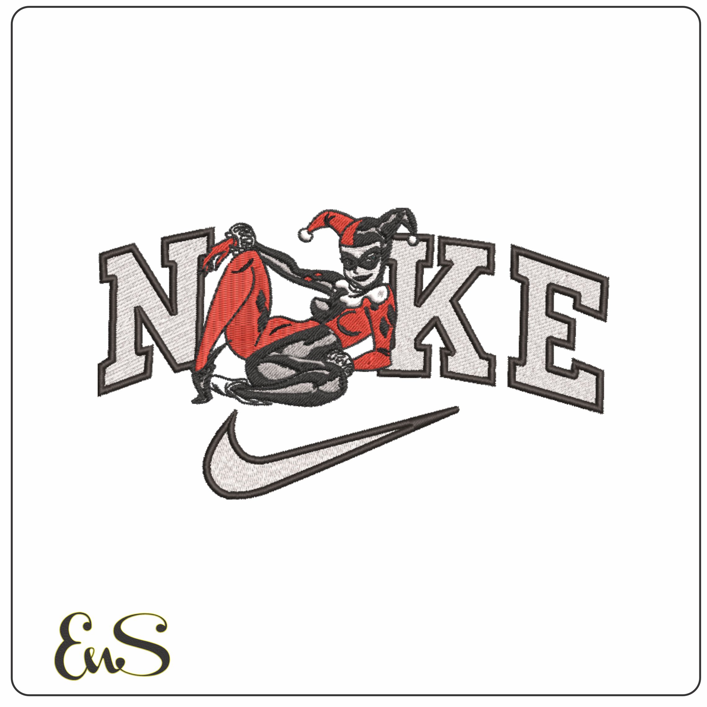 Nike Harley Queen-Elegant embroidery design file - instant download