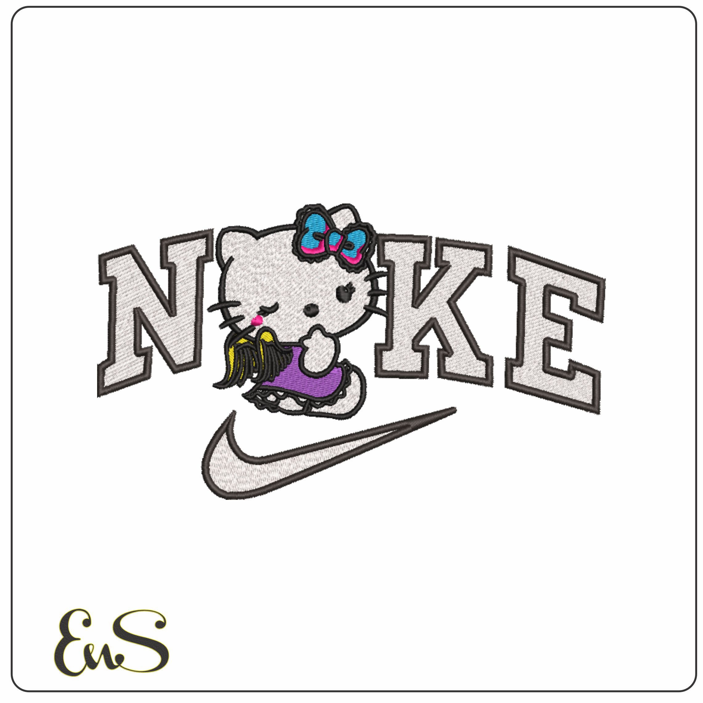 Nike Hello Kitty Angel-Elegant embroidery design file - instant download