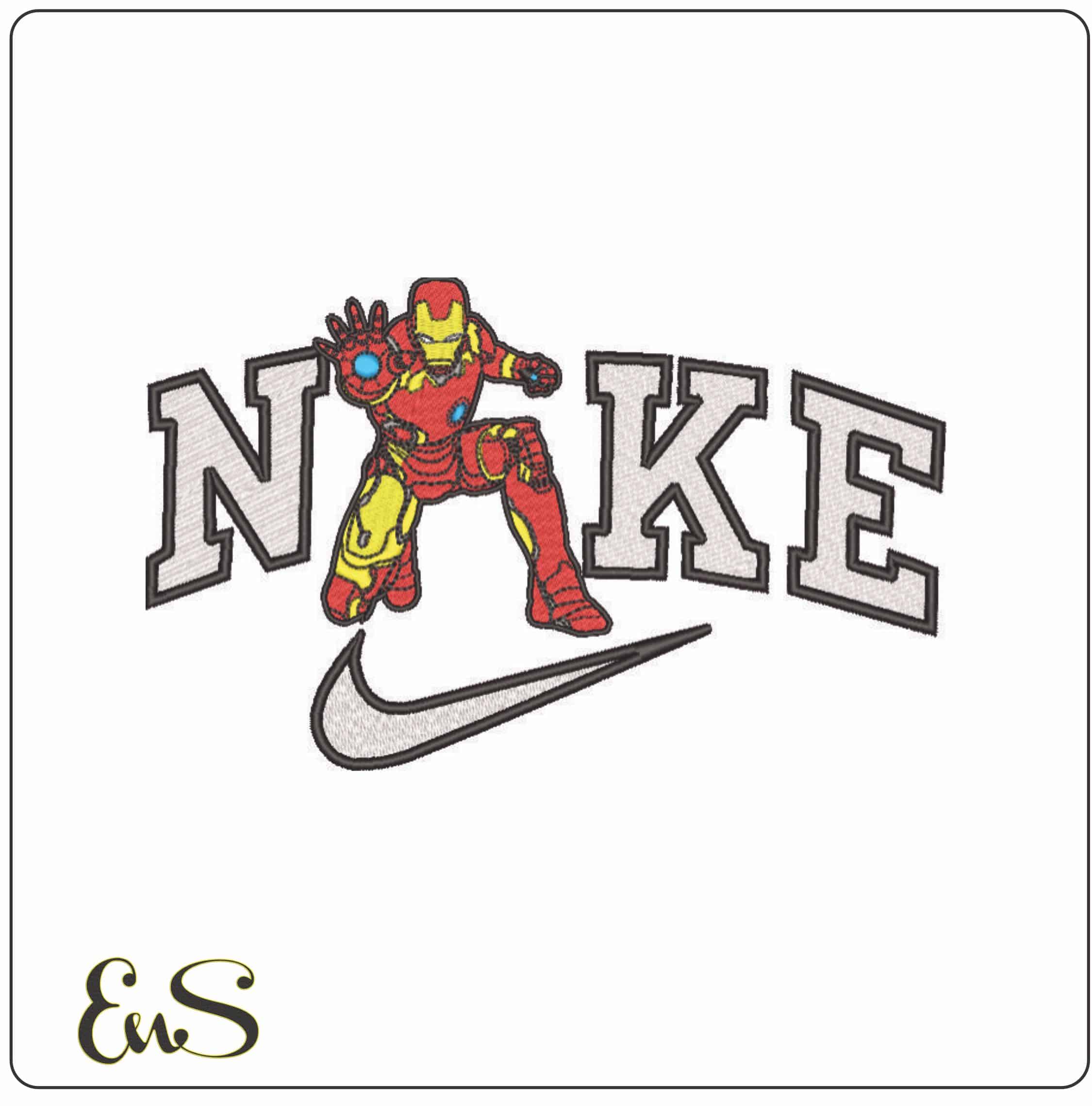 Nike Iron Man 1 - Marvel Comics-Elegant embroidery design file - instant download