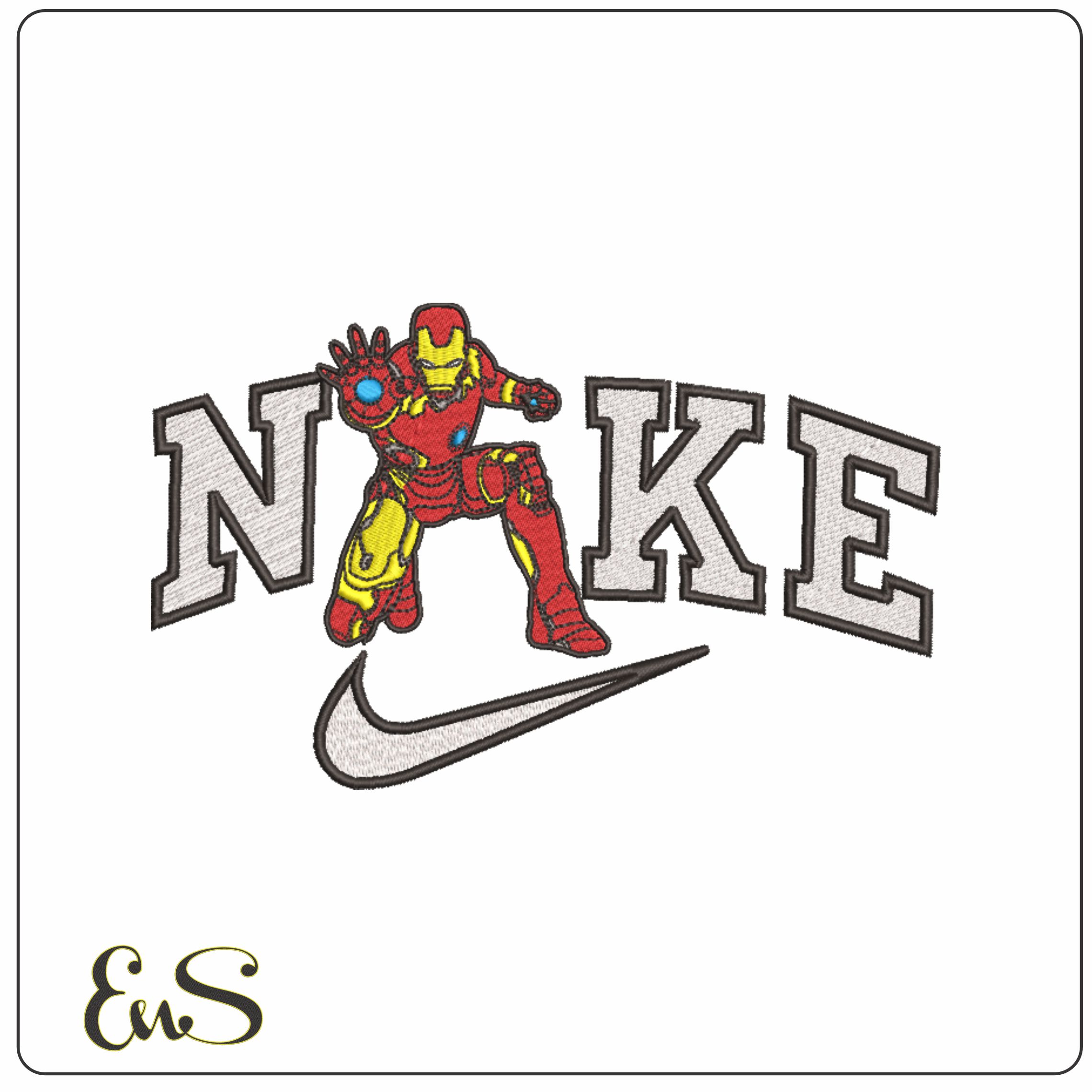 Nike Iron Man 1 - Marvel Comics-Elegant embroidery design file - instant download