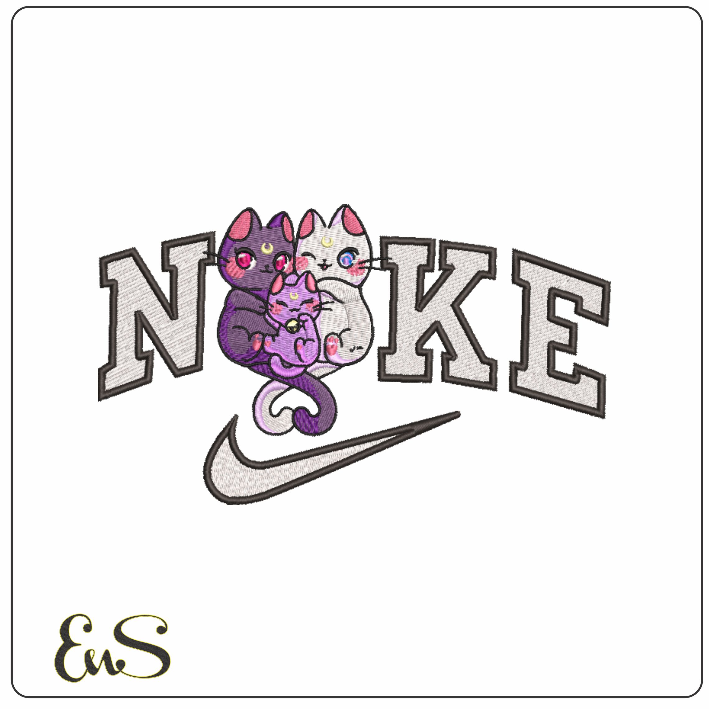 Nike Luna Artemis Kitten Diana - Sailor Moon - Anime-Elegant embroidery design file - instant download