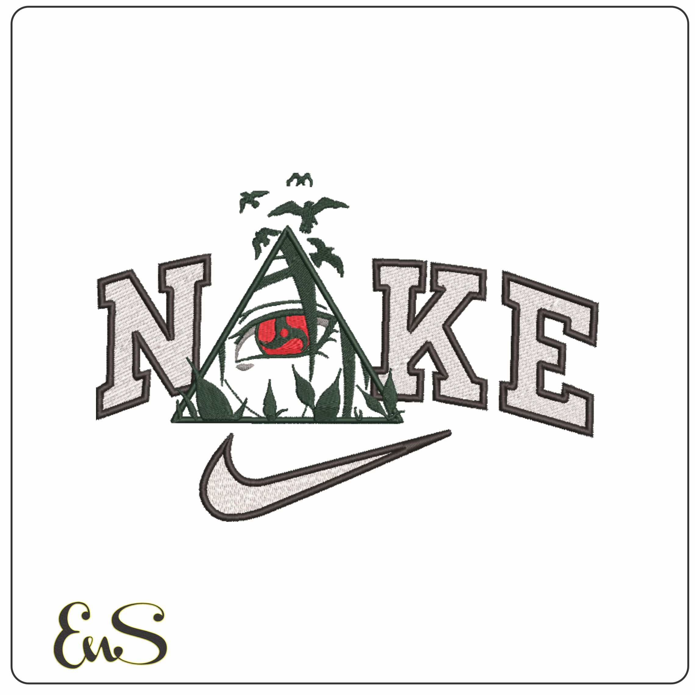 Nike Mangekyo Sharingan Itachi Uchiha - Naruto - Anime-Elegant embroidery design file - instant download