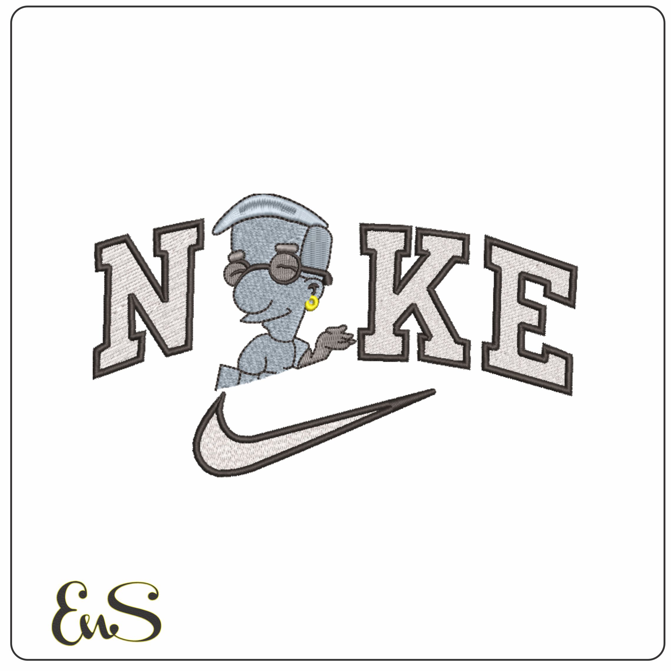 Nike MillHouse Van Houten - The Simpsons-Elegant embroidery design file - instant download