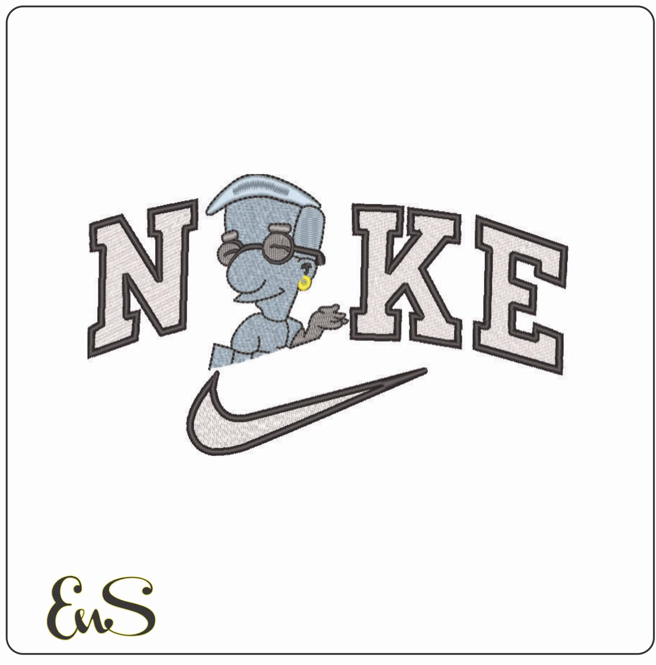 Nike MillHouse Van Houten - The Simpsons-Elegant embroidery design file - instant download