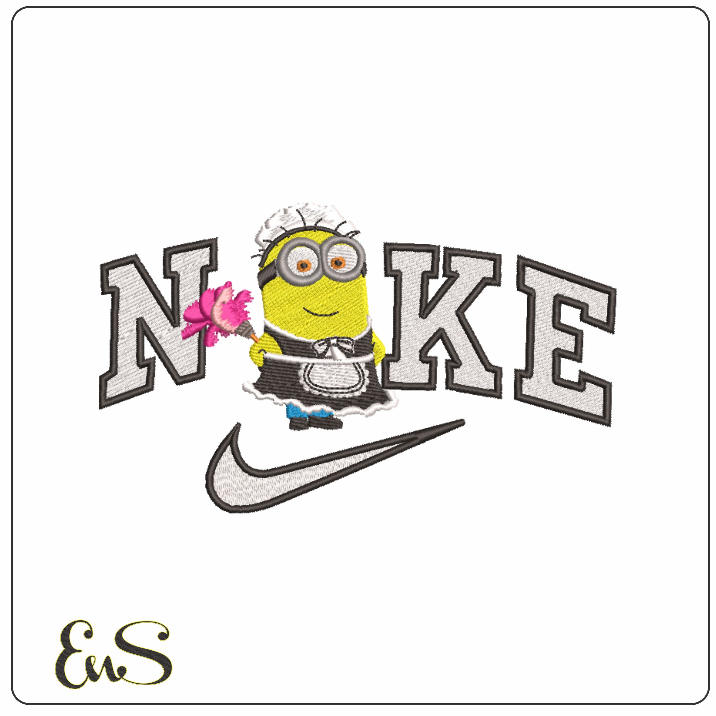 Nike Minion in Maid Outfit-Elegant embroidery design file - instant download