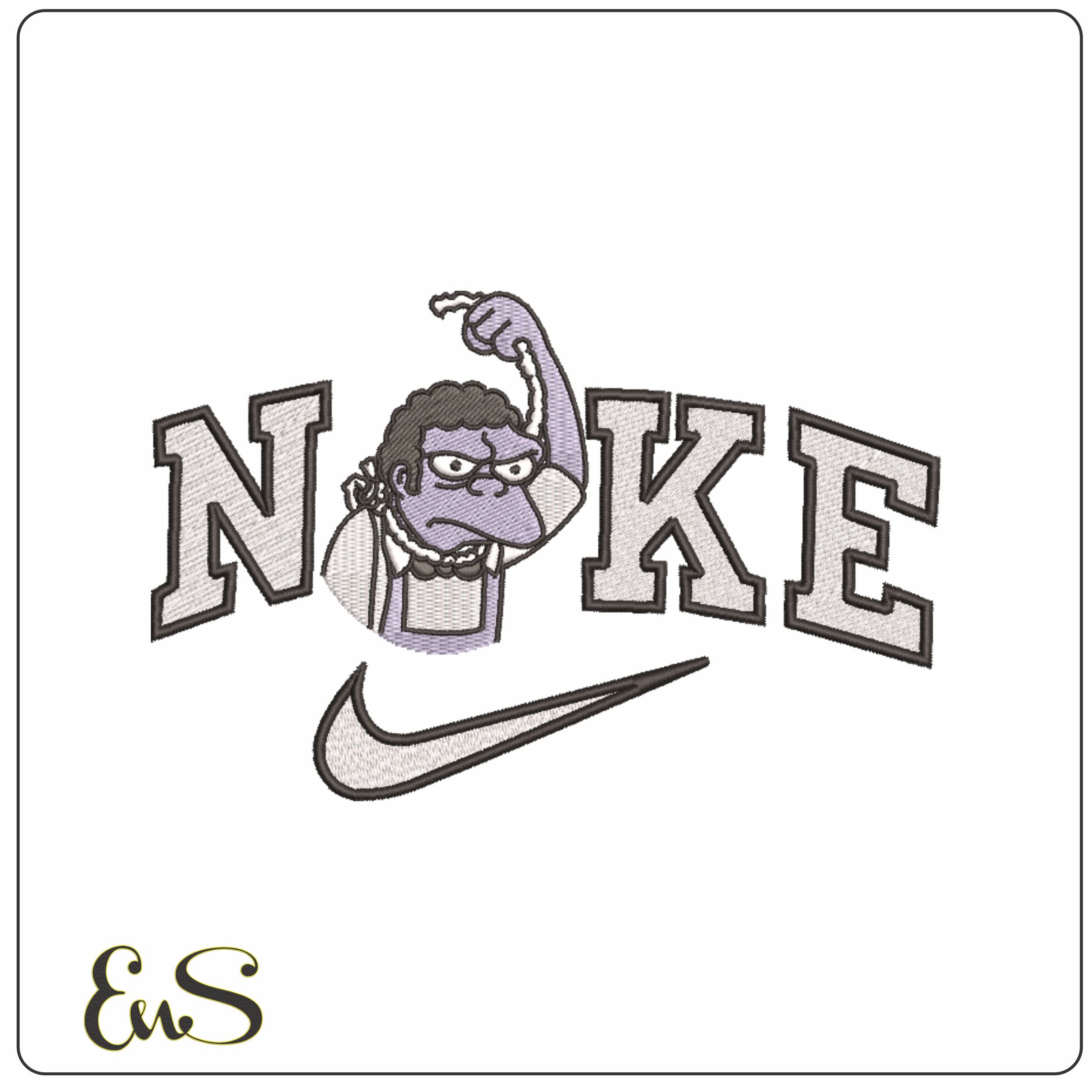 Nike Moe Hang in There - The Simpsons-Elegant embroidery design file - instant download
