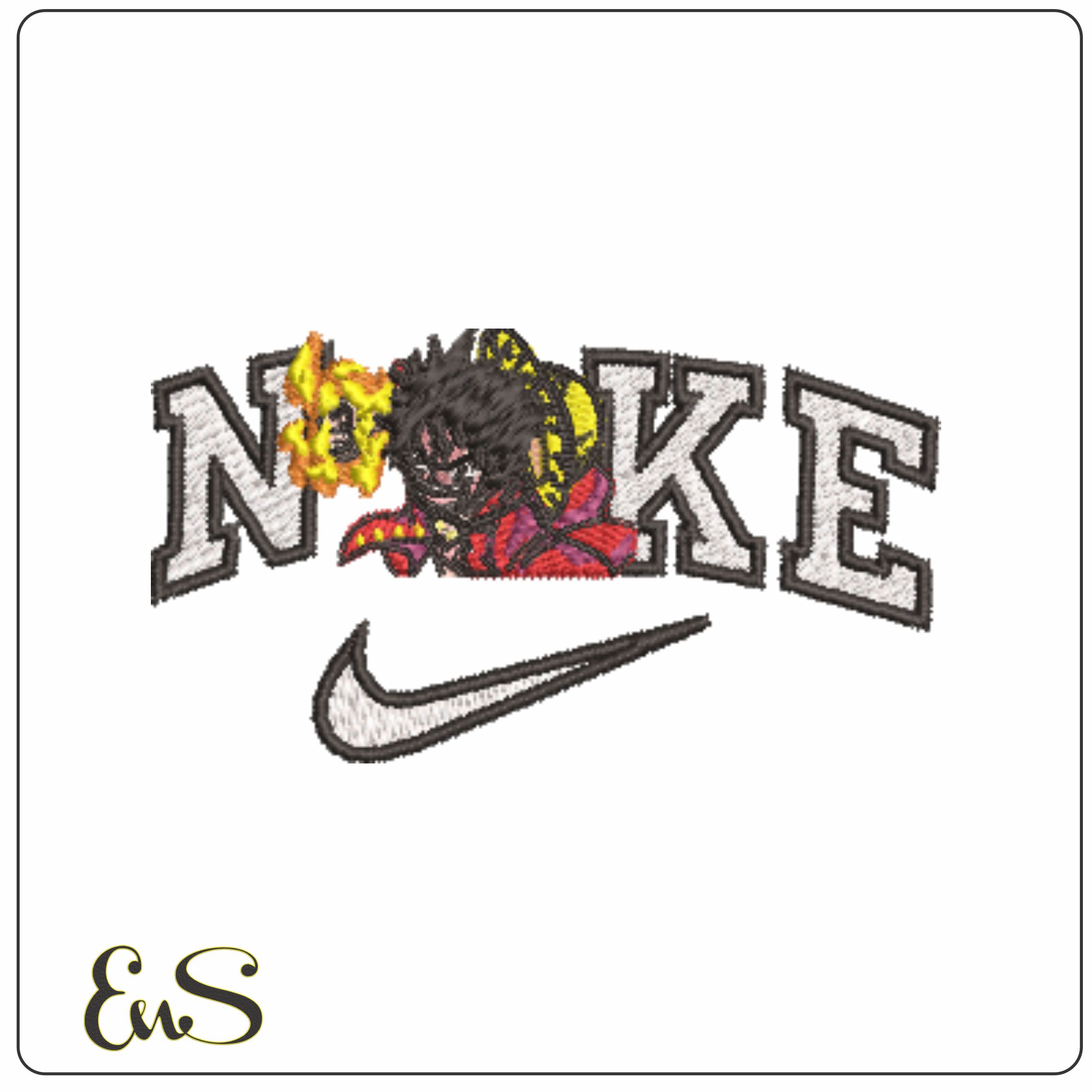 Nike Monkey D Luffy Screaming Punch - One Piece - Anime-Elegant embroidery design file - instant download