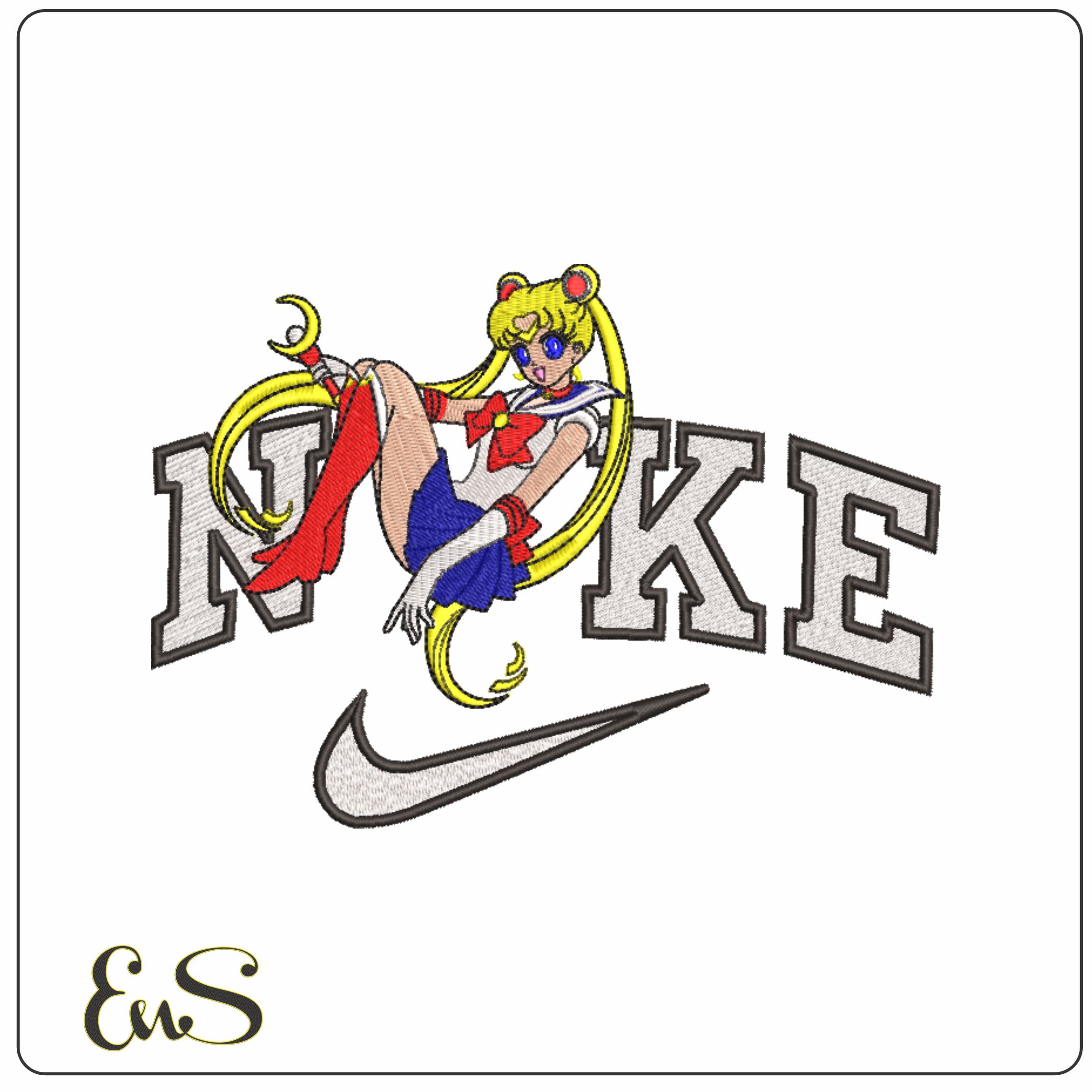 Nike Sailor Moon - Manga - Anime-Elegant embroidery design file - instant download