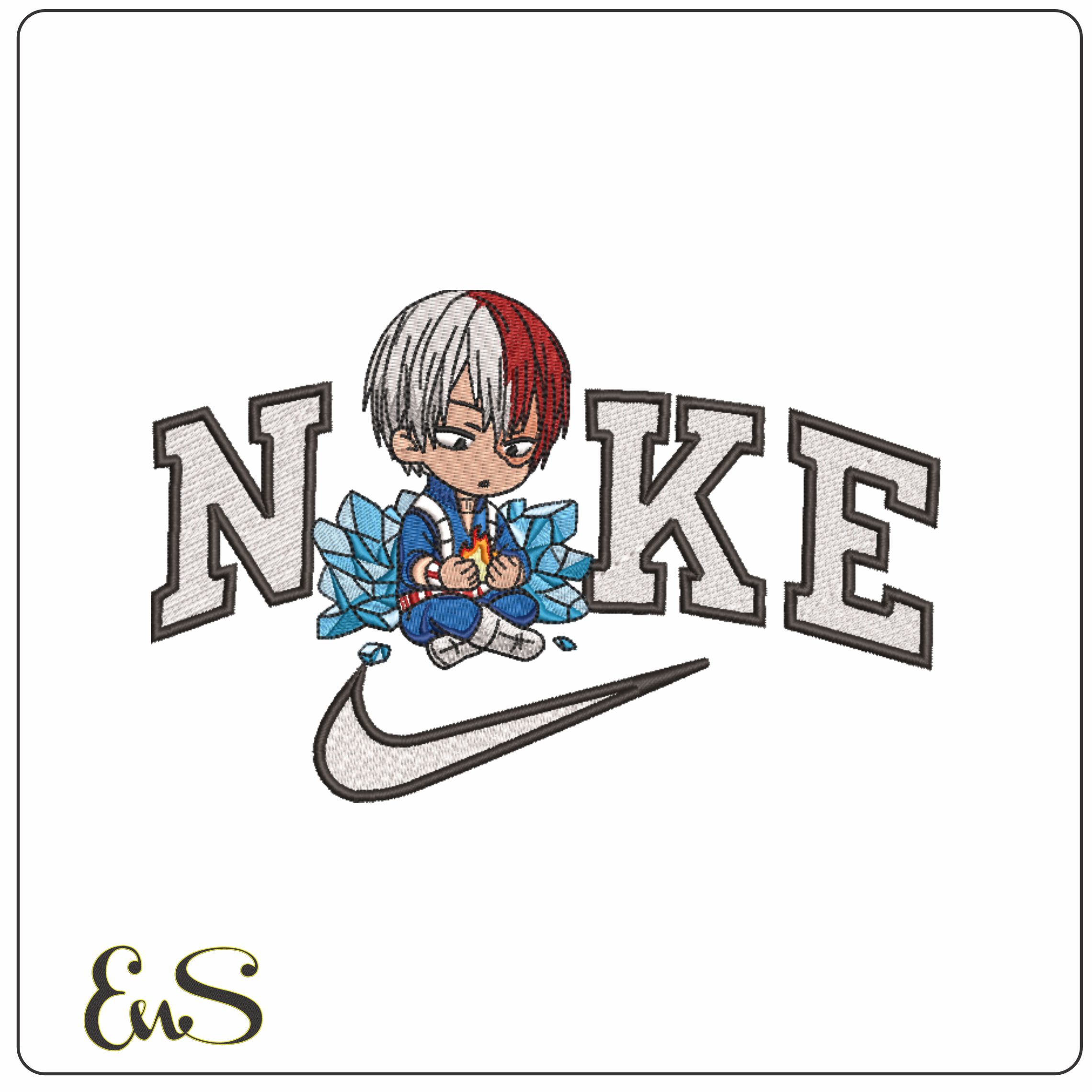 Nike Shoto Todoroki - My Hero Academia - Anime-Elegant embroidery design file - instant download