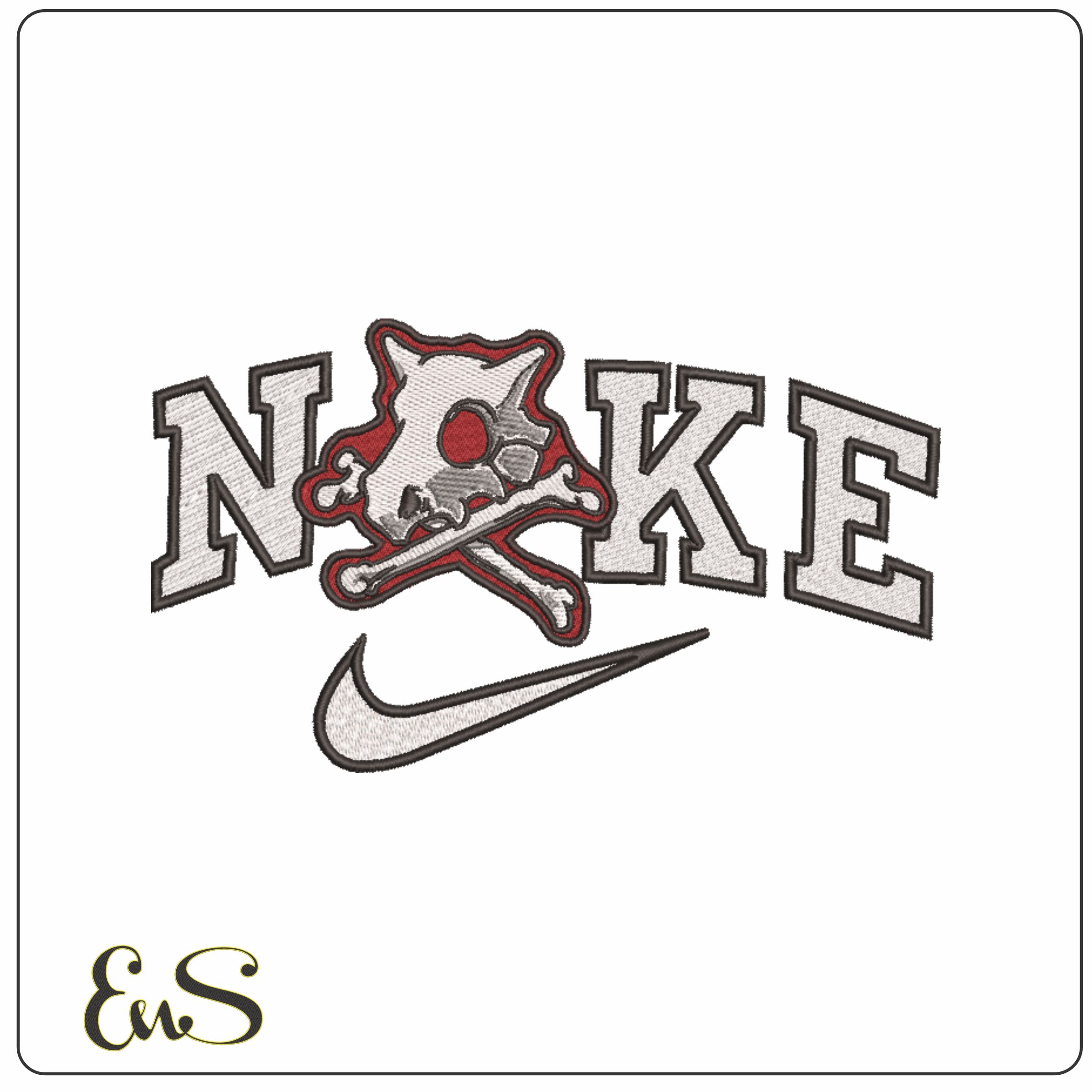 Nike Skull and Bone Cubone - Pokemon - Anime-Elegant embroidery design file - instant download
