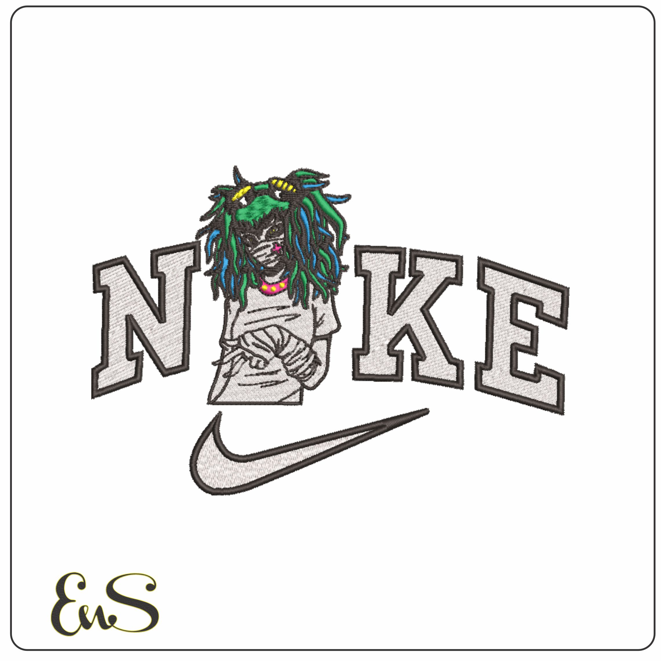 Nike Skull Girl - Punk Nurse - Anime-Elegant embroidery design file - instant download