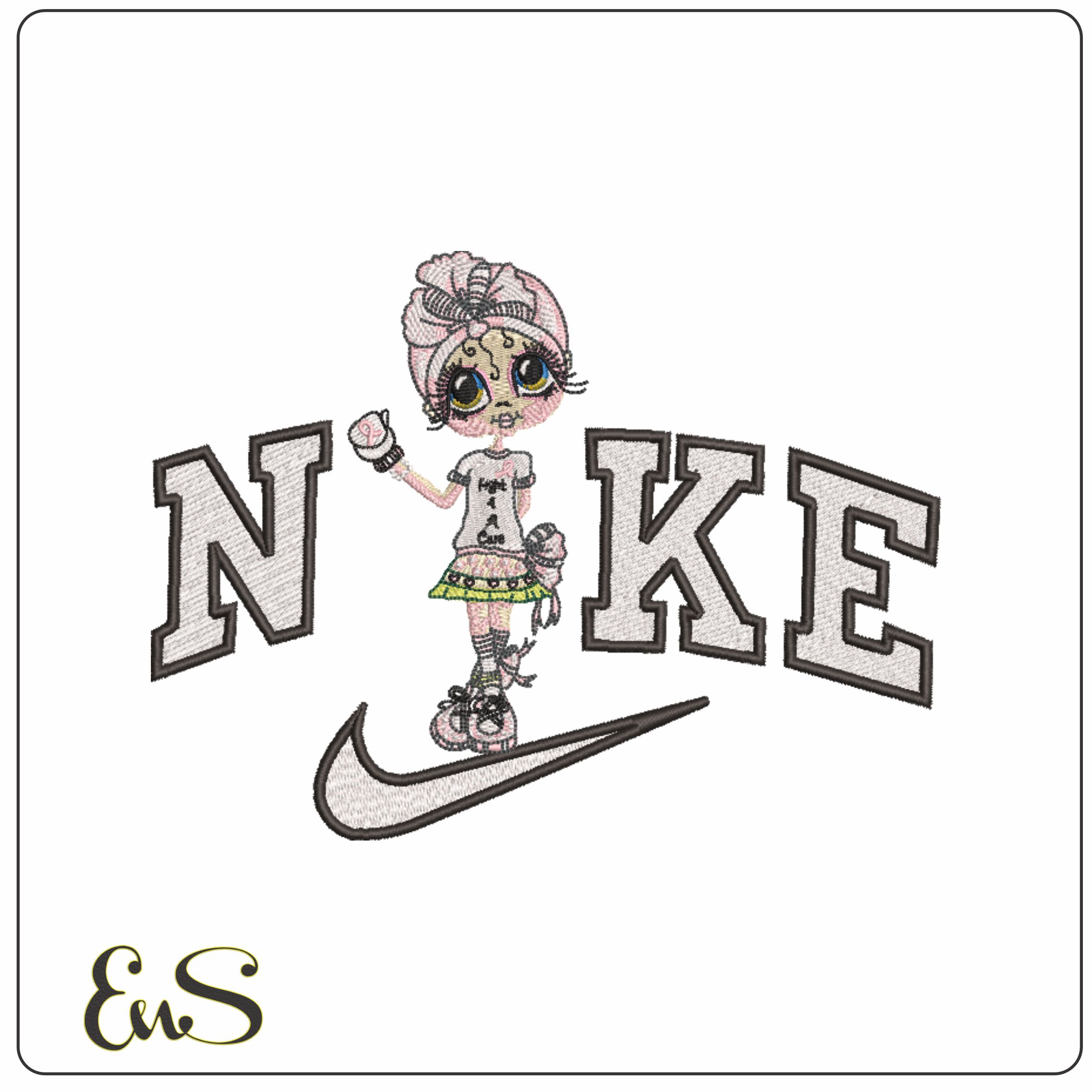Nike Special Care Bestie of Hope - Fight 4 A Cure-Elegant embroidery design file - instant download