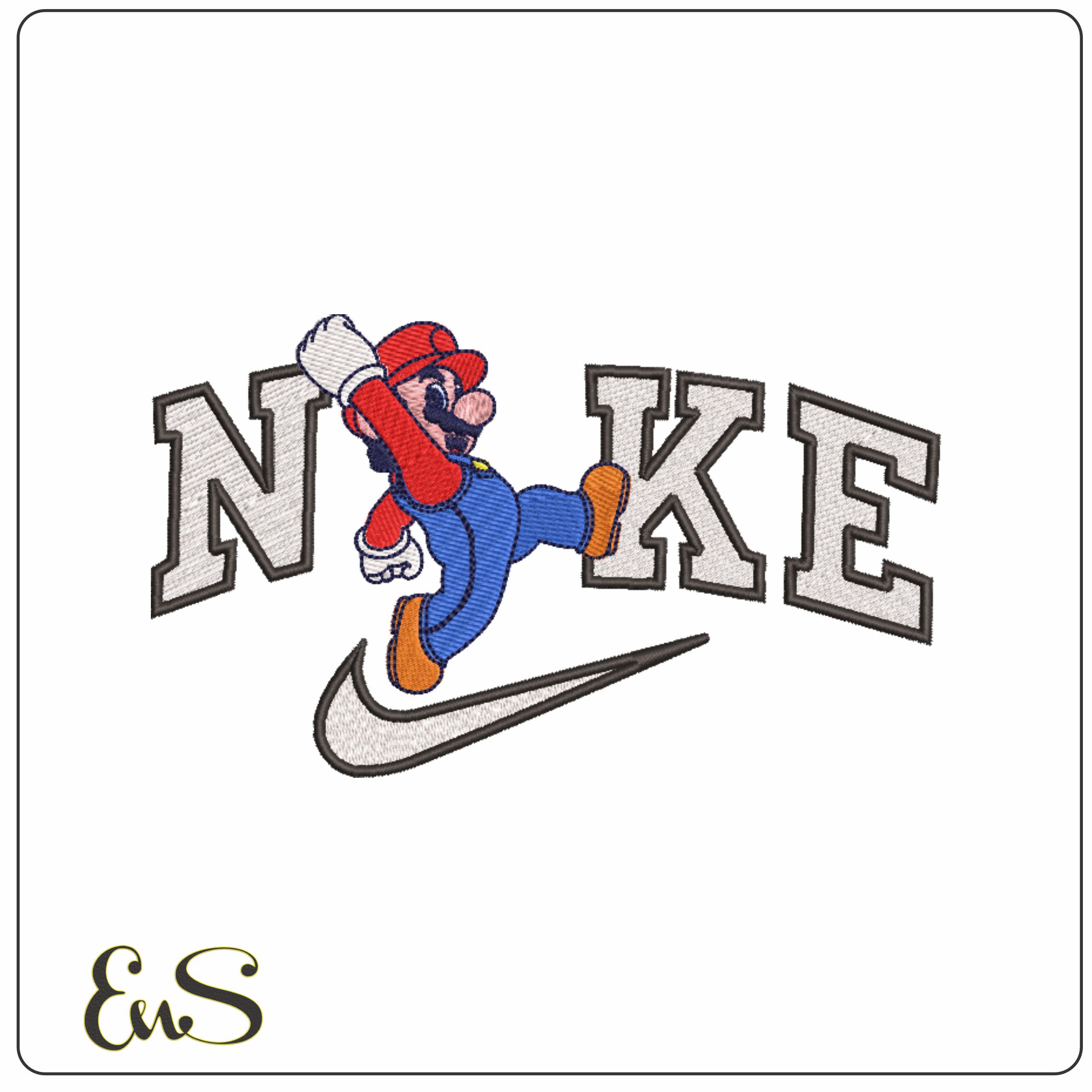 Nike Super Mario RUNNING-Elegant embroidery design file - instant download