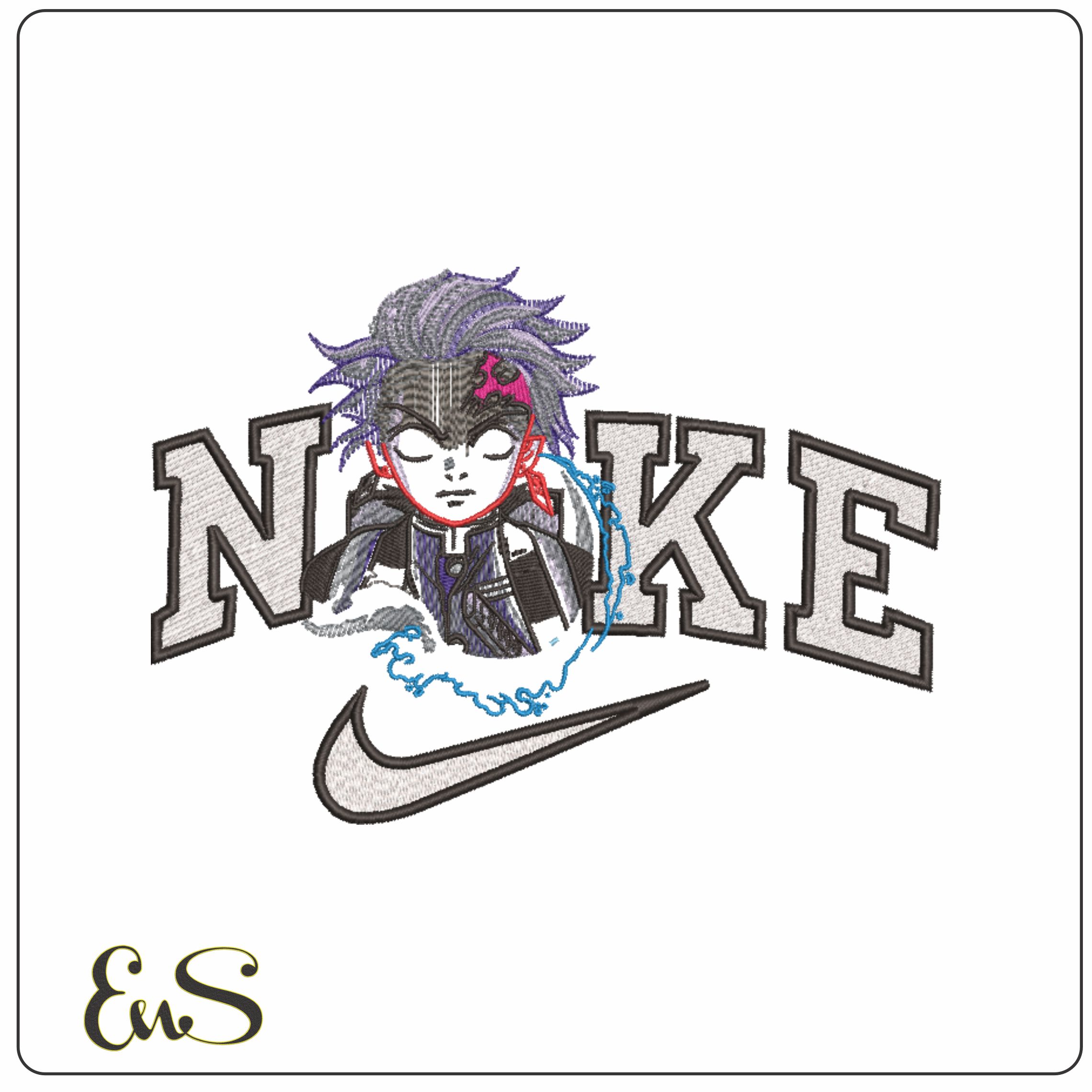 Nike Tanjiro line art - Demon Slayer - Anime-Elegant embroidery design file - instant download