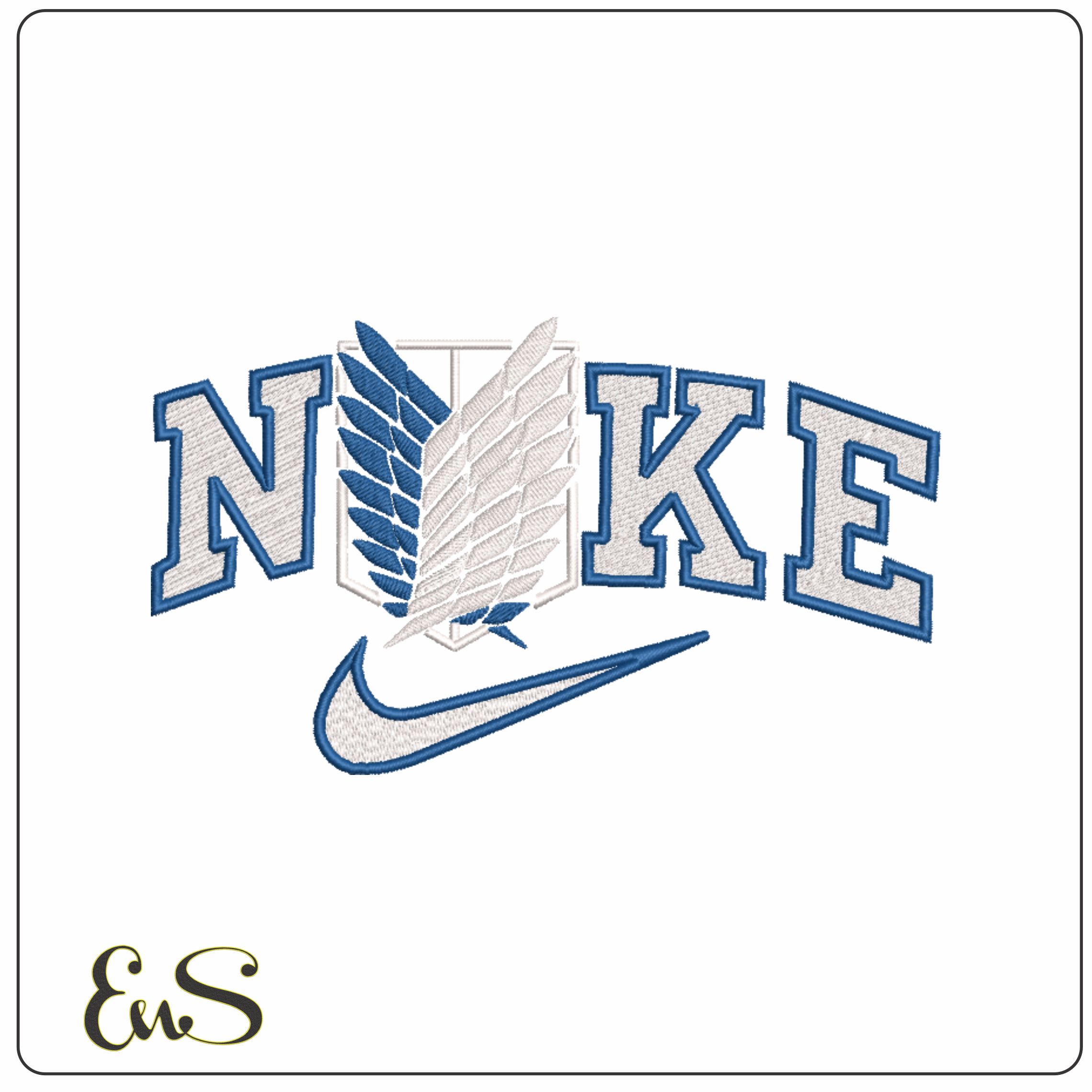 Nike Wings of Freedom - Attack on Titan - Anime-Elegant embroidery design file - instant download