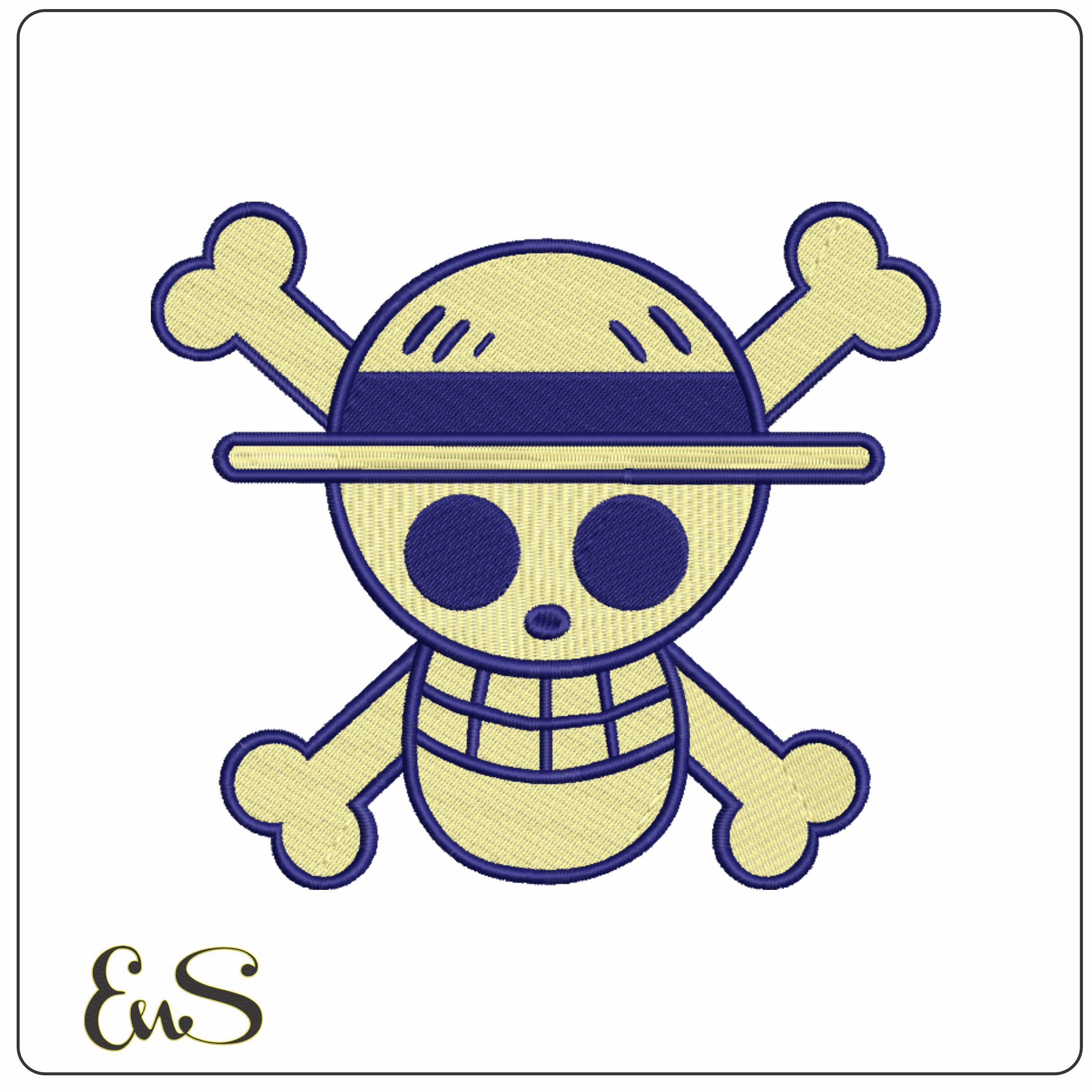 One Piece 2 Color-Elegant embroidery design file - instant download