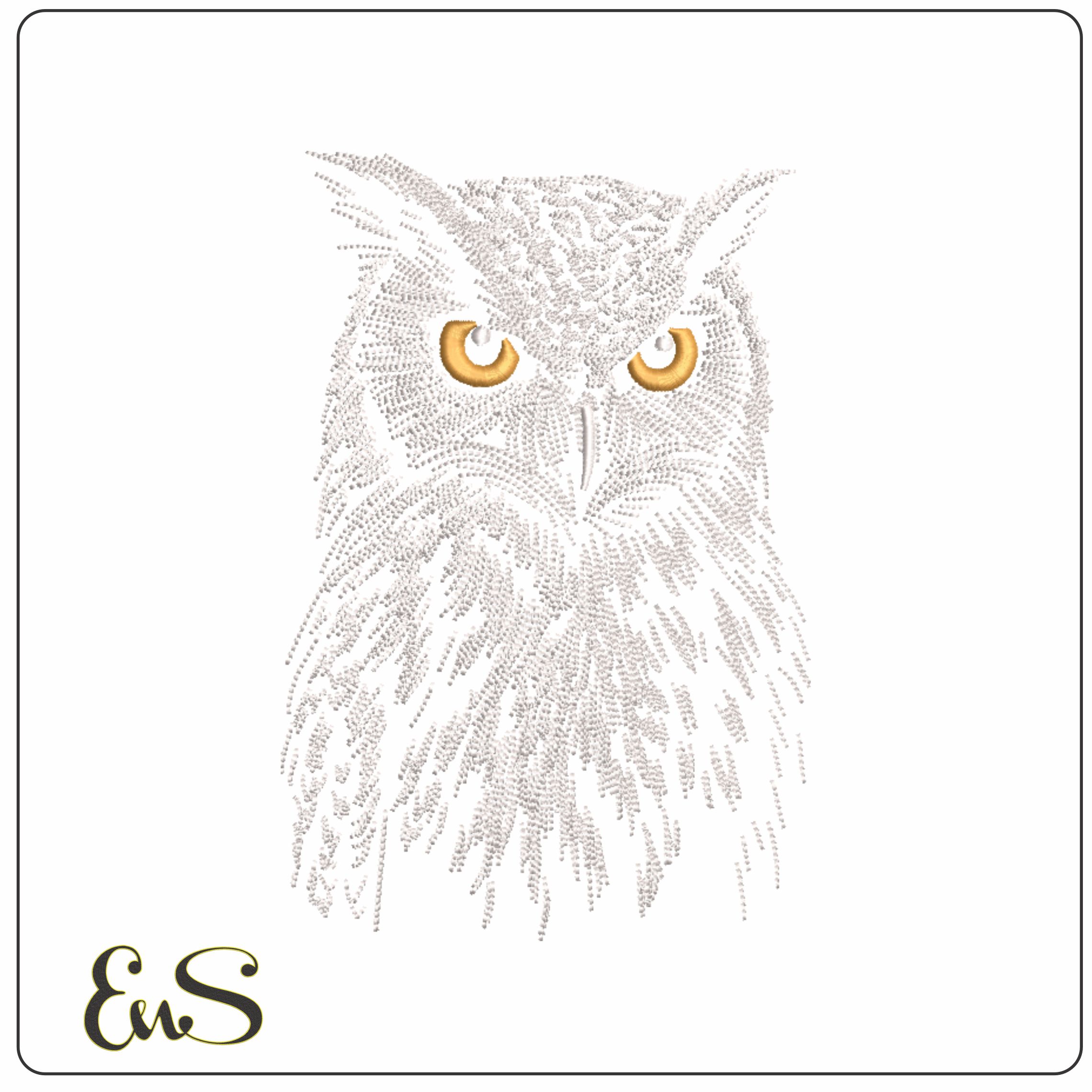 Owl Line art-Elegant embroidery design file - instant download