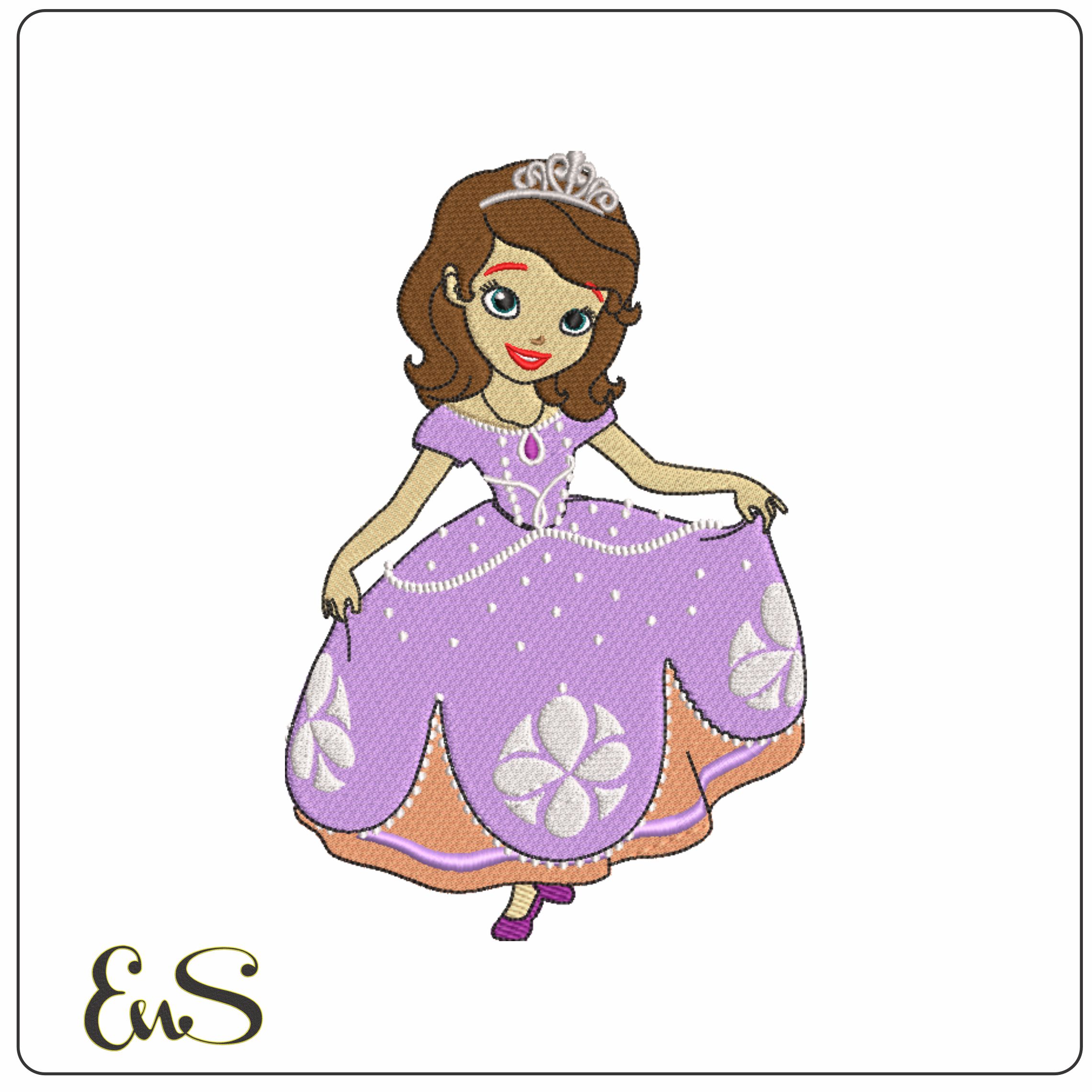 Princess in a Ball Gown-Elegant embroidery design file - instant download