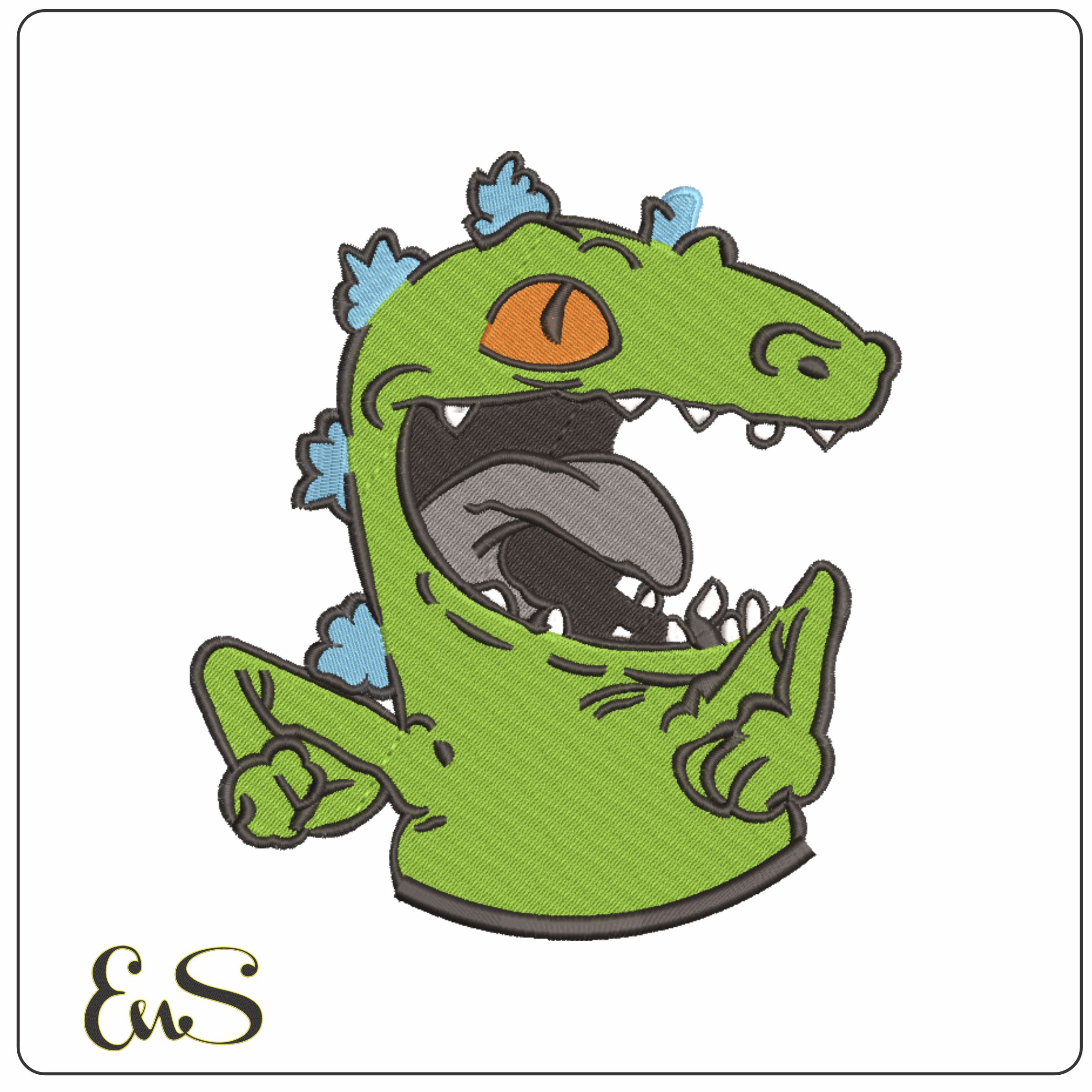 Reptar Dino - Rugrats-Elegant embroidery design file - instant download