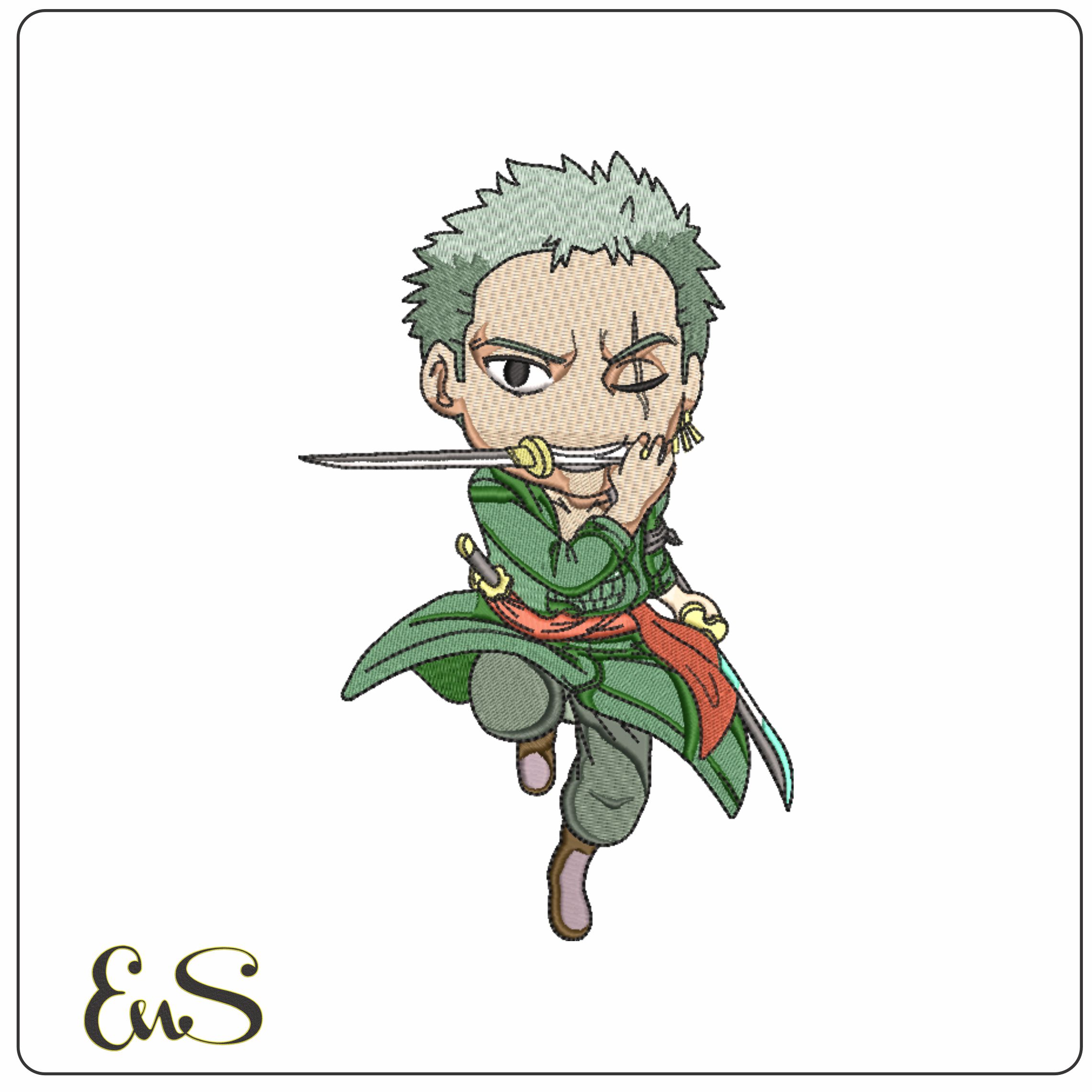 Roronoa Zoro - One Piece - Anime-Elegant embroidery design file - instant download