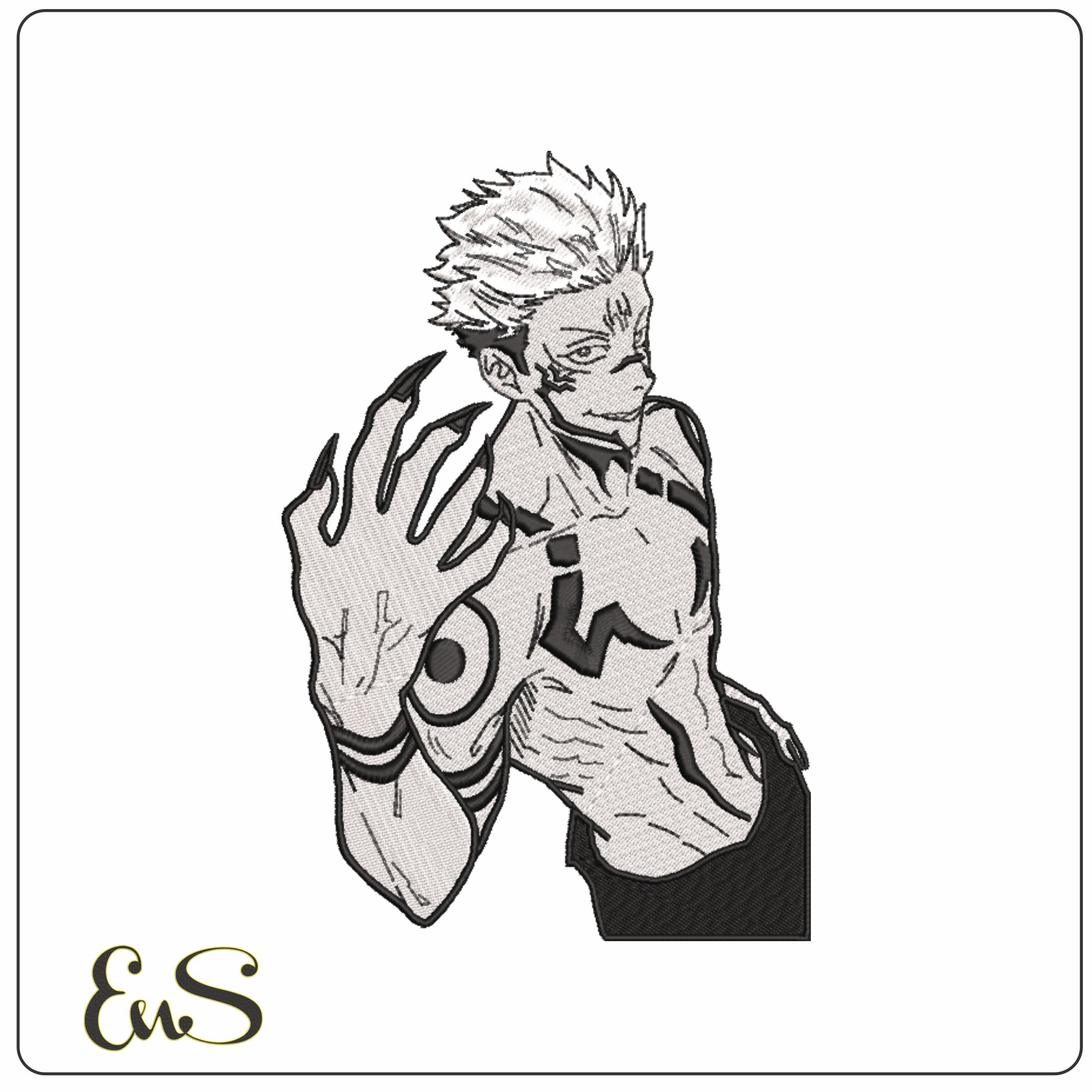 Ryomen Sukuna - Jujutsu Kaisen - Anime-Elegant embroidery design file - instant download