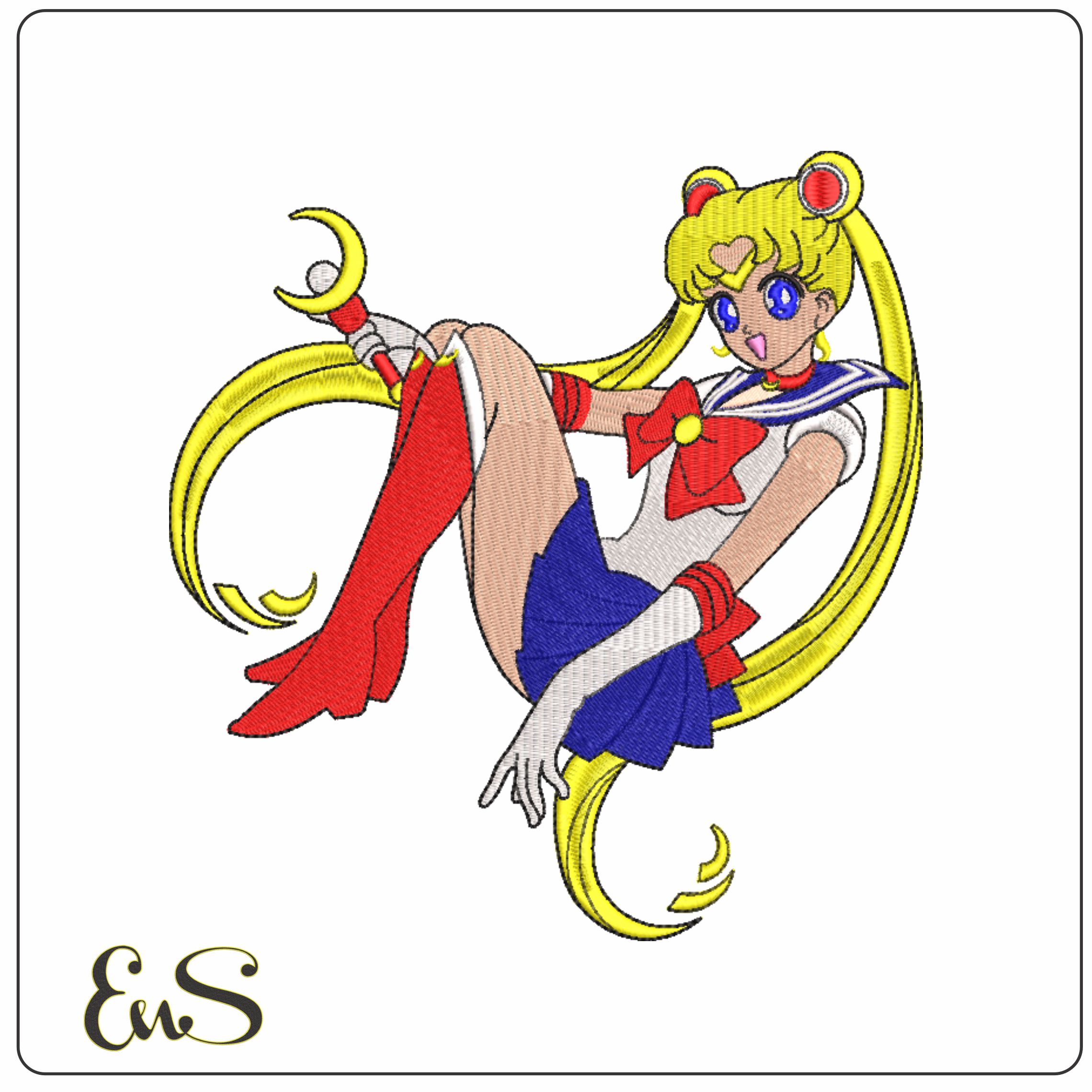 Sailor Moon - Manga - Anime-Elegant embroidery design file - instant download