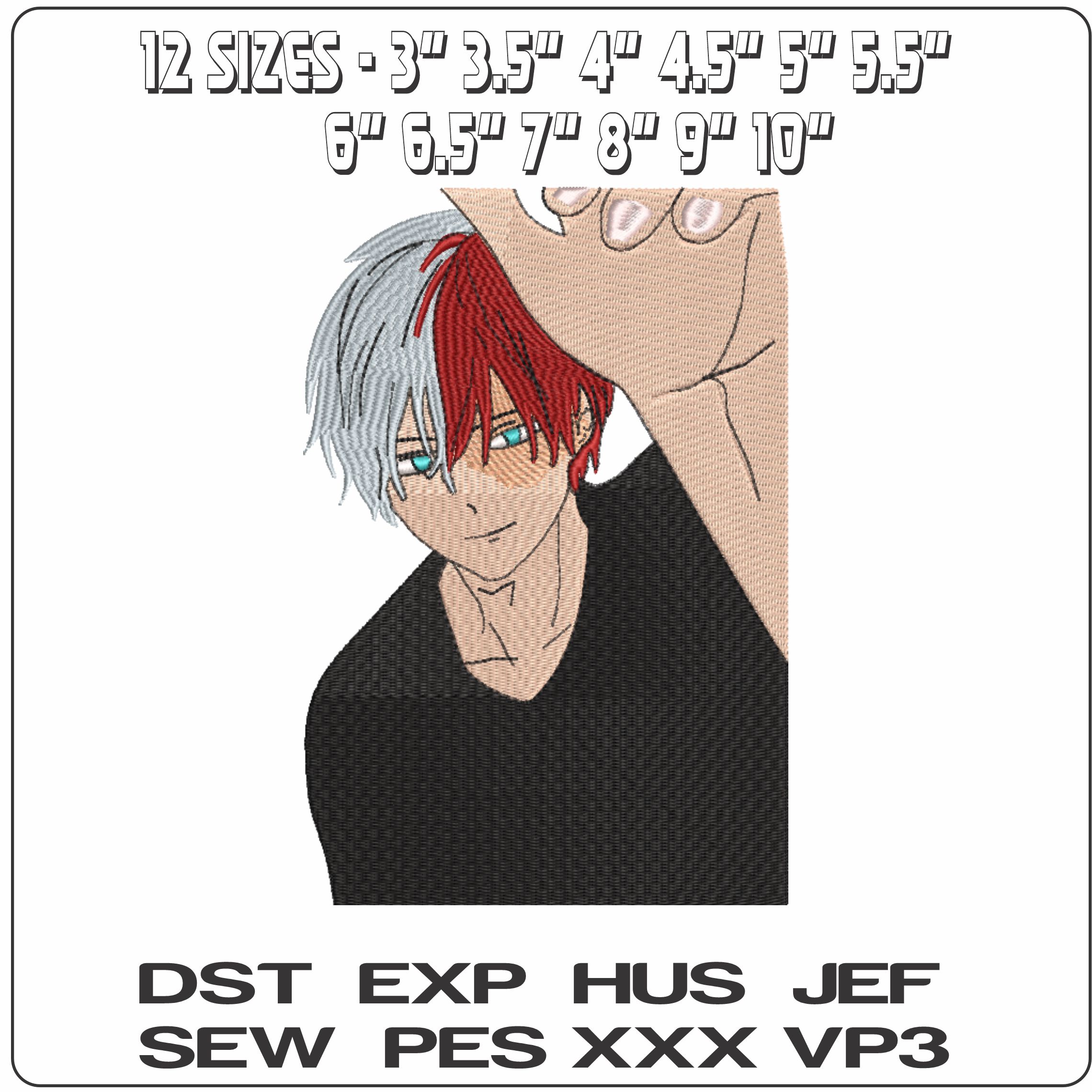 Shoto Todoroki Posing - My Hero Academia - Anime-Elegant embroidery design file - instant download