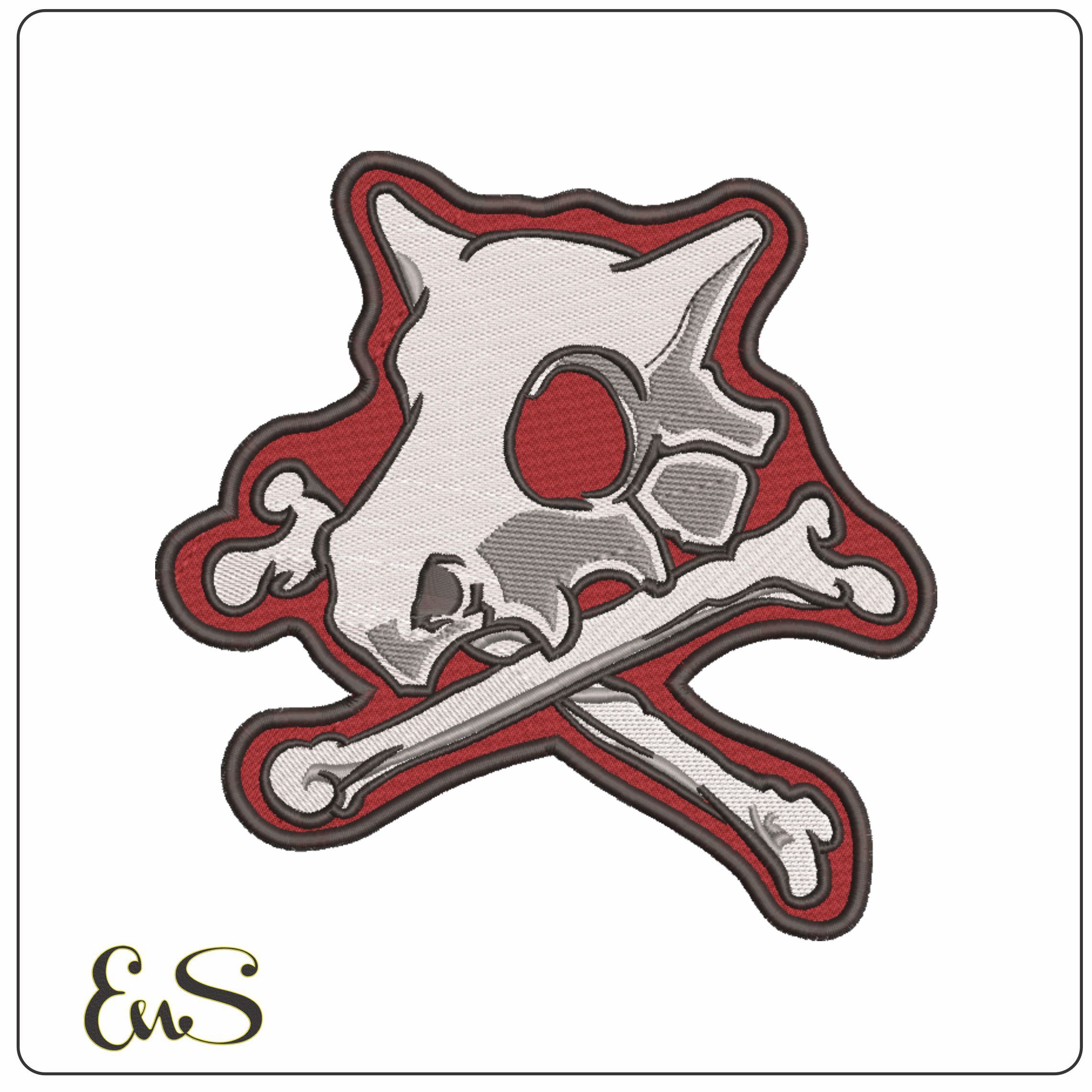 Skull and Bone Cubone - Pokemon - Anime-Elegant embroidery design file - instant download