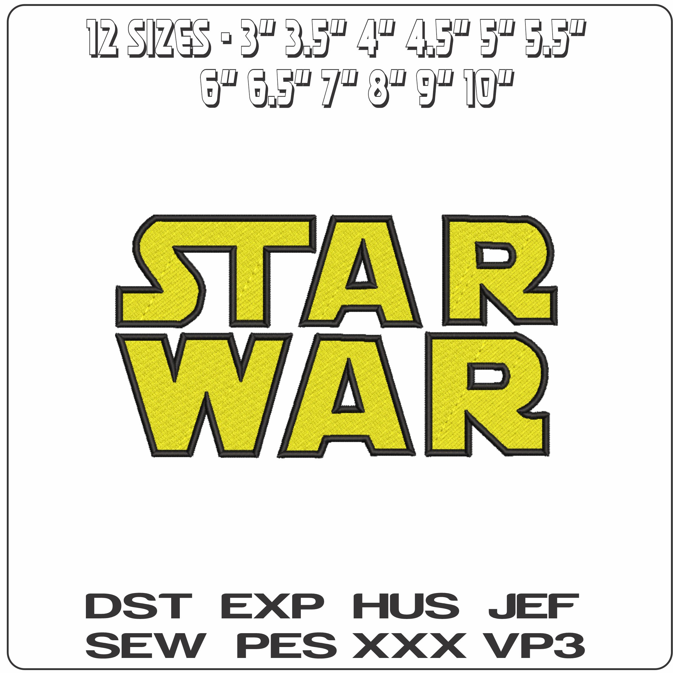 Star Wars Title Logo-Elegant embroidery design file - instant download