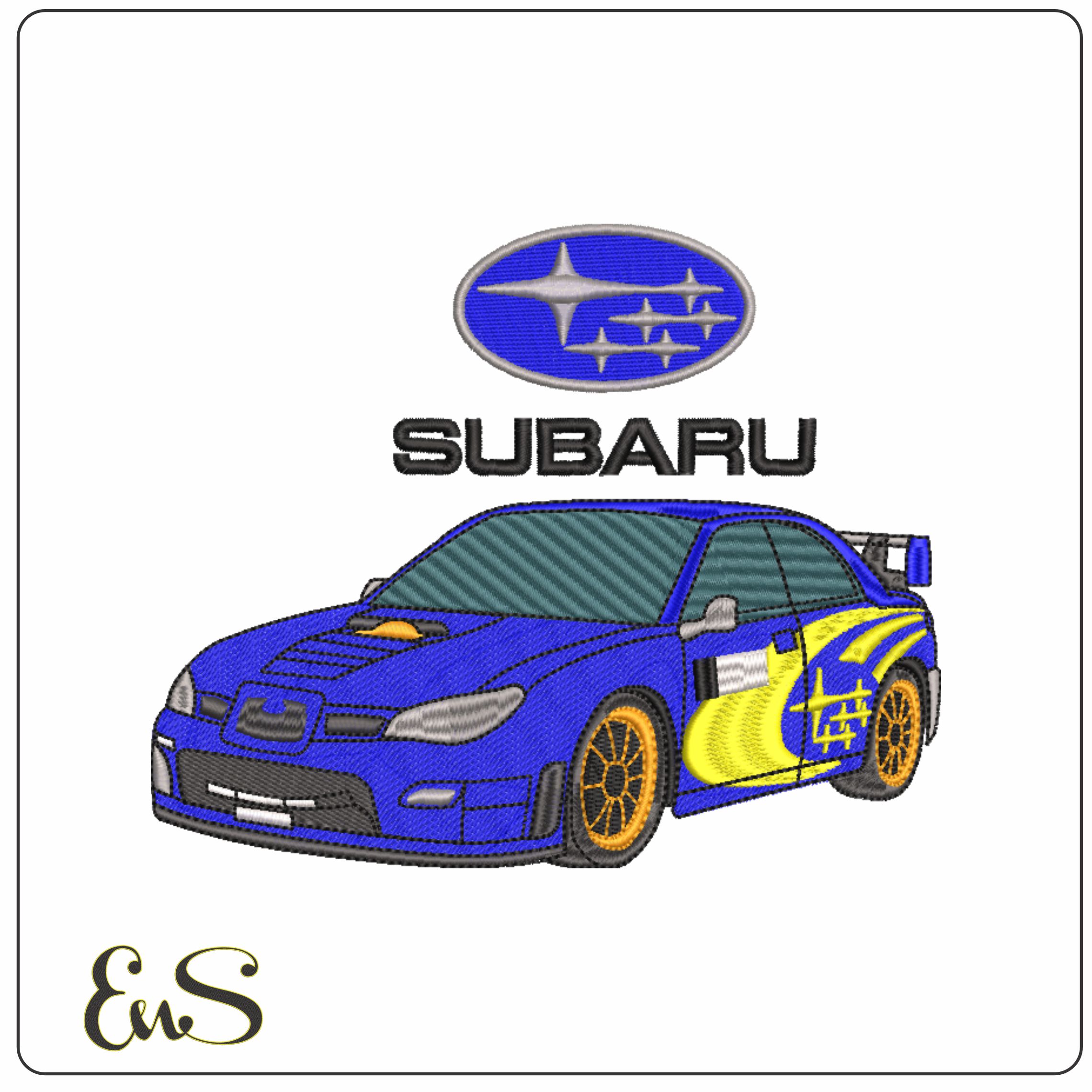 Subaru WRX with Logo-Elegant embroidery design file - instant download