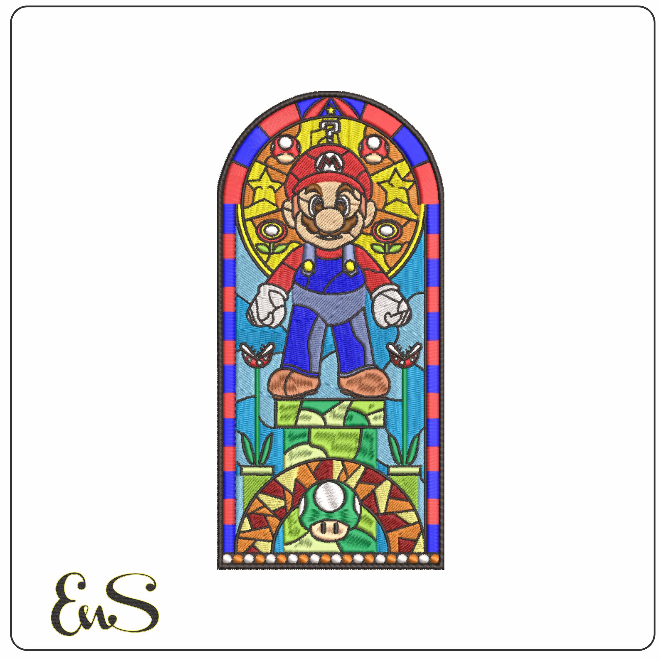 Super Mario Stained Glass-Elegant embroidery design file - instant download