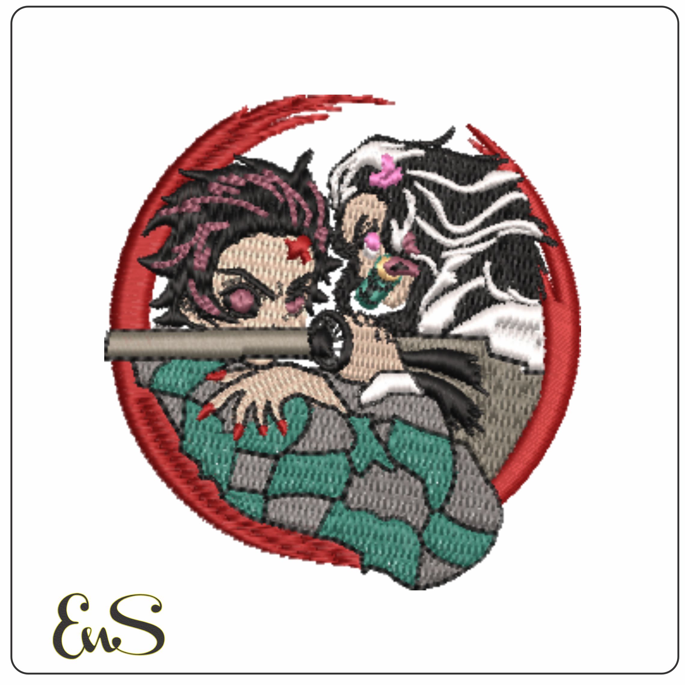 Tanjiro and Nezuko - Demon Slayer - Anime-Elegant embroidery design file - instant download