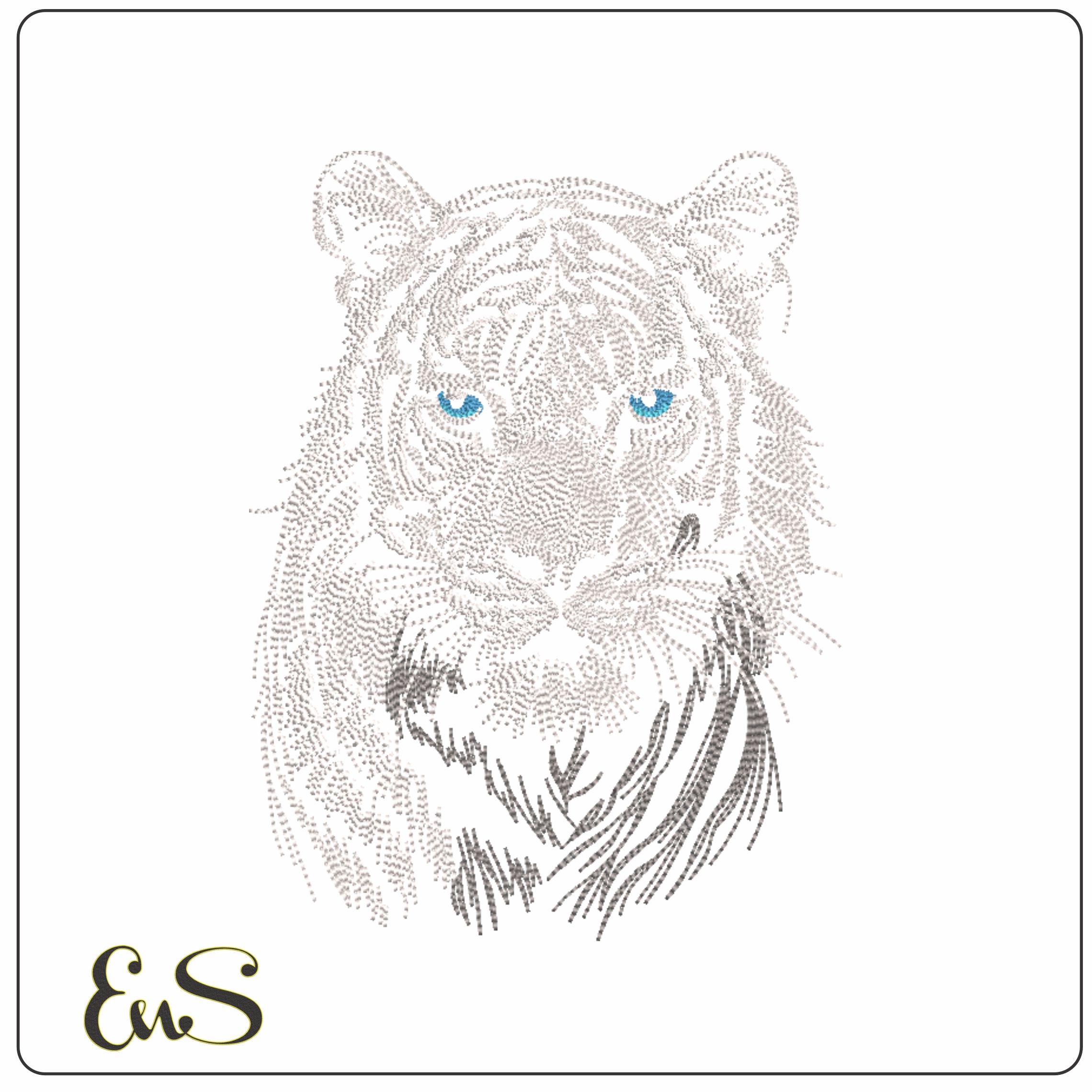 Tiger Face Line Art-Elegant embroidery design file - instant download