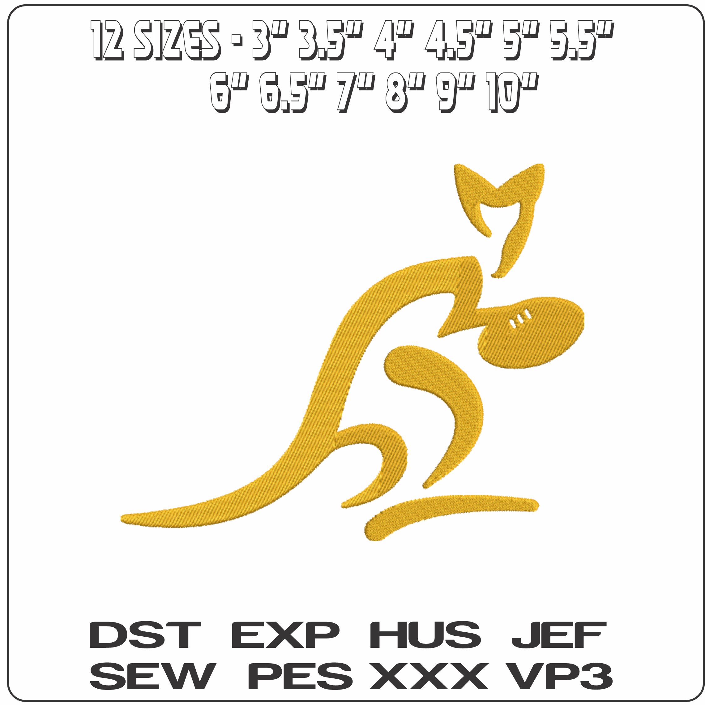 Wallabies Rugby-Elegant embroidery design file - instant download