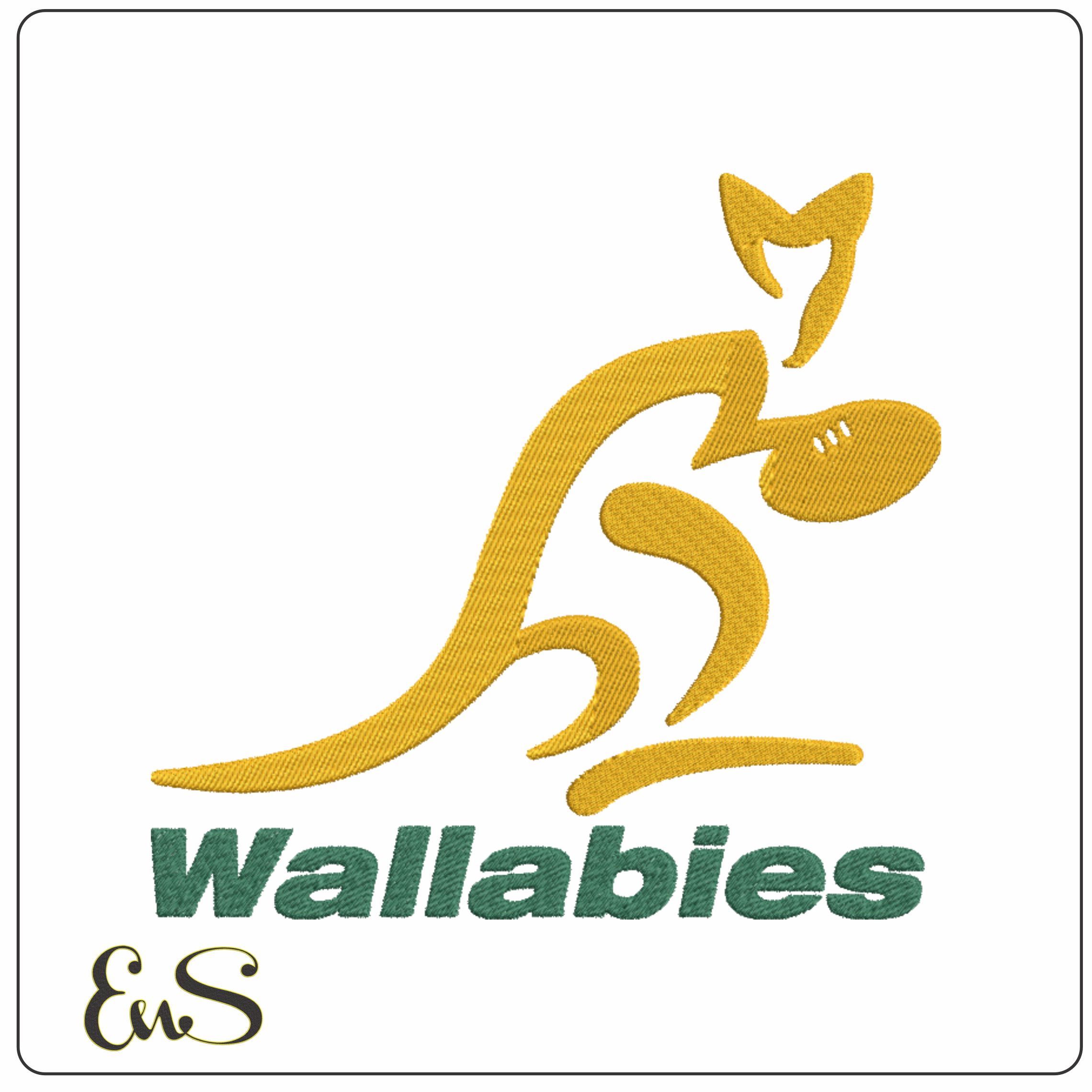 Wallabies Rugby with Name-Elegant embroidery design file - instant download
