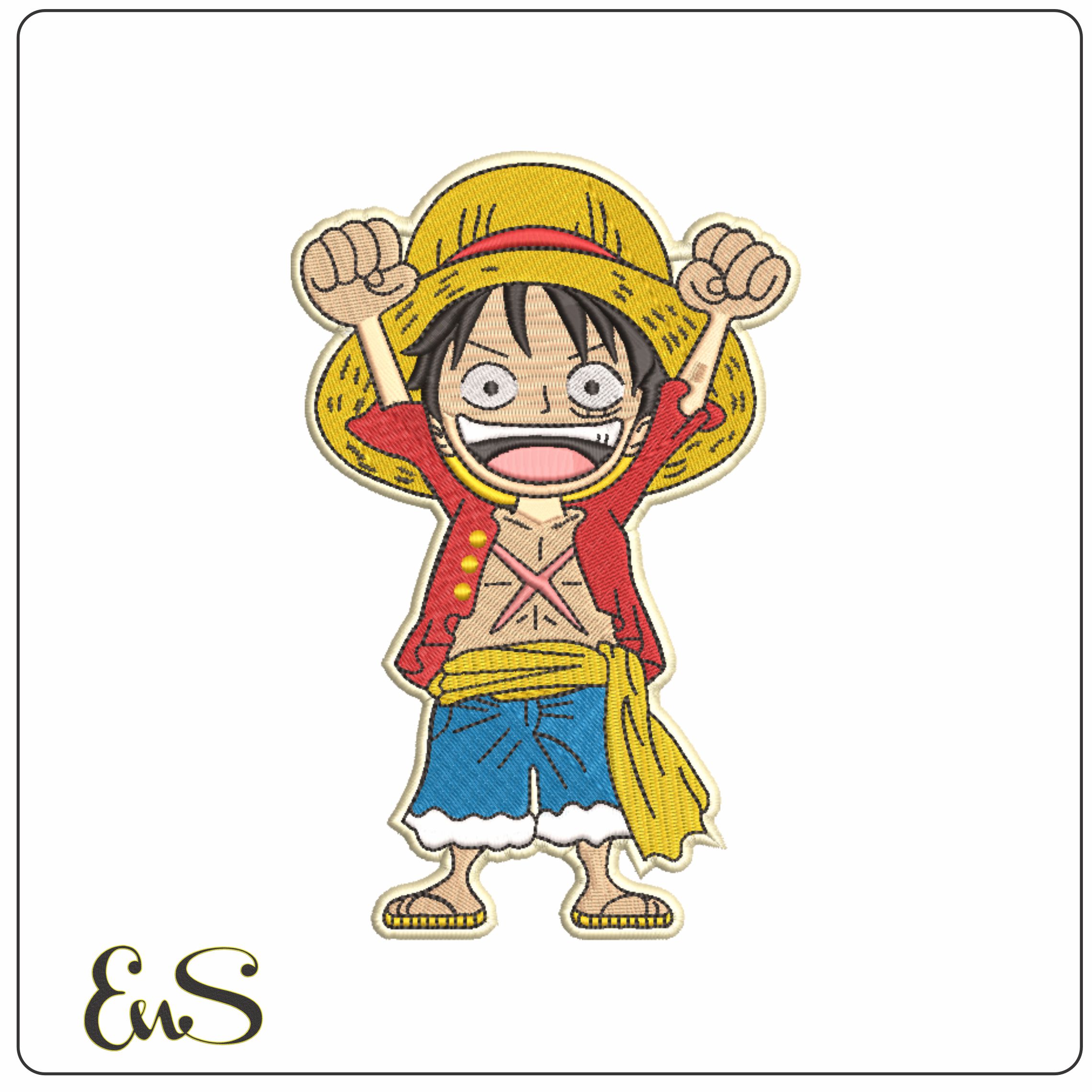 Young Luffy Cheering - One Piece - Anime-Elegant embroidery design file - instant download