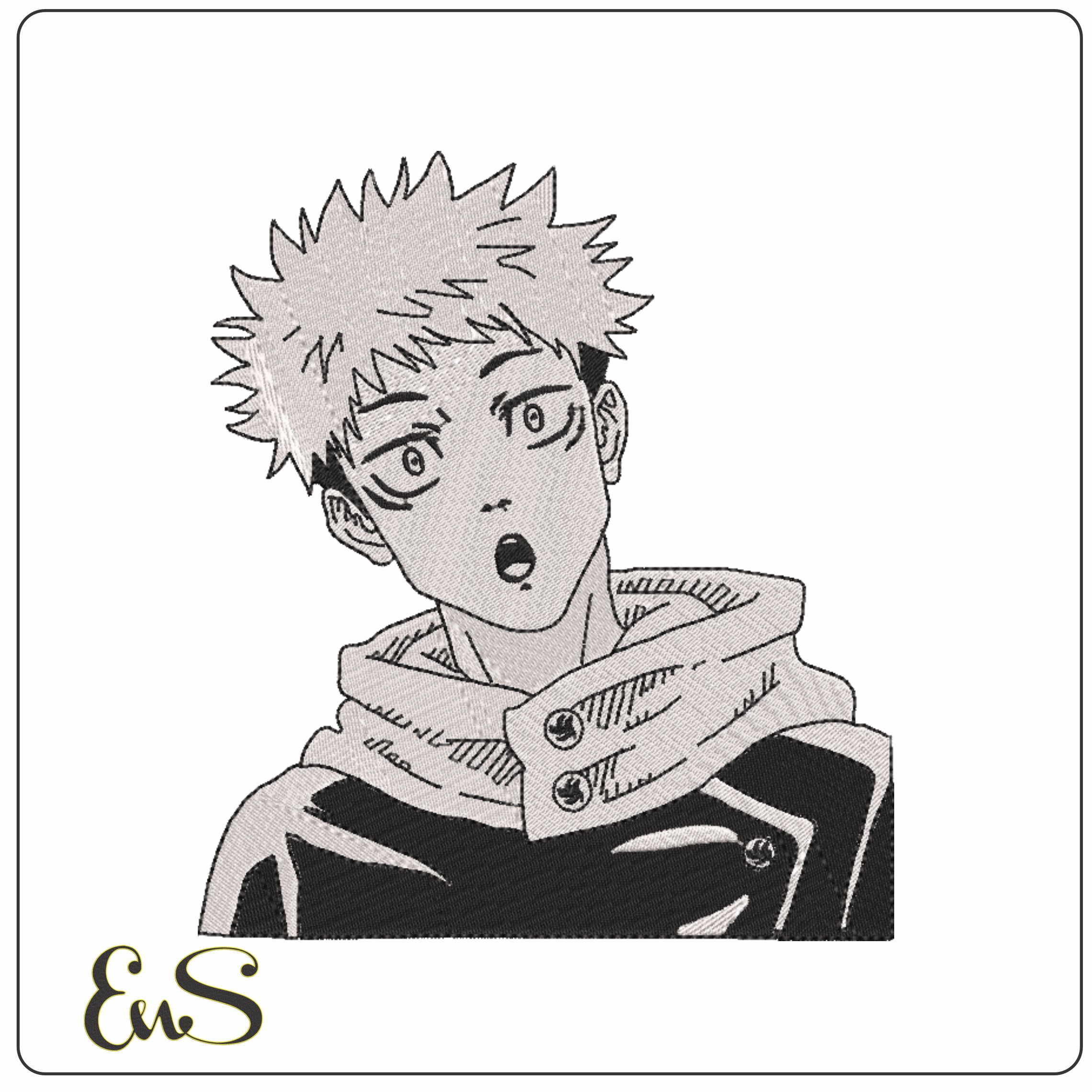 Yuji Itadori - Jujutsu Kaisen - Anime-Elegant embroidery design file - instant download