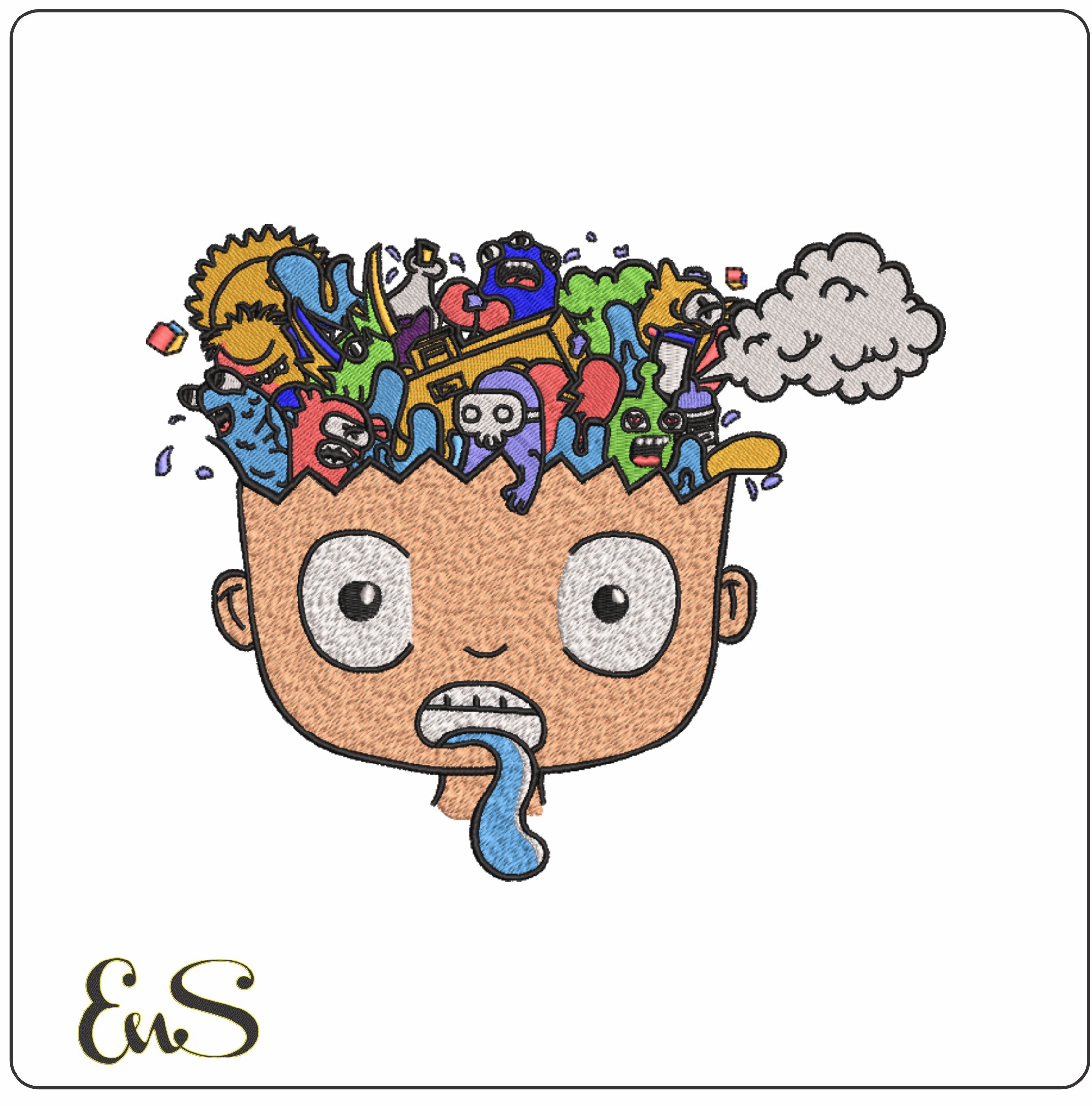 A Boys Brain-Elegant embroidery design file - instant download