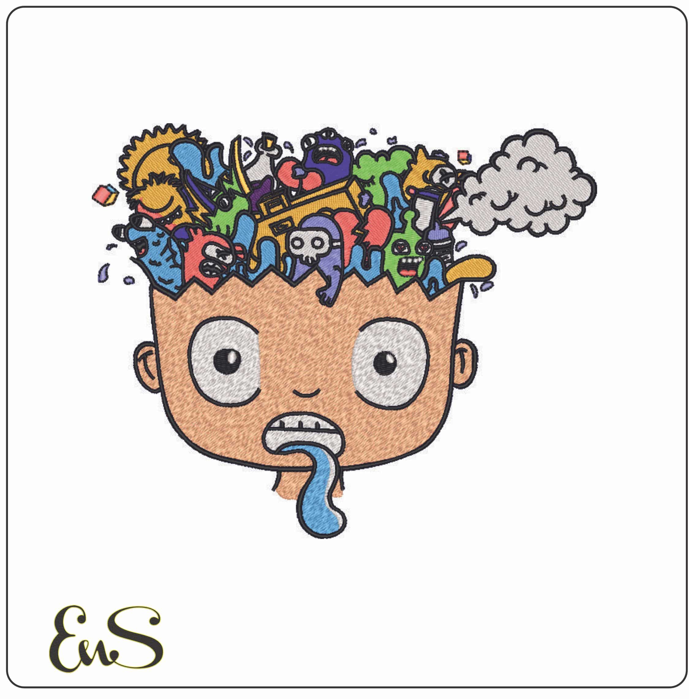 A Boys Brain-Elegant embroidery design file - instant download