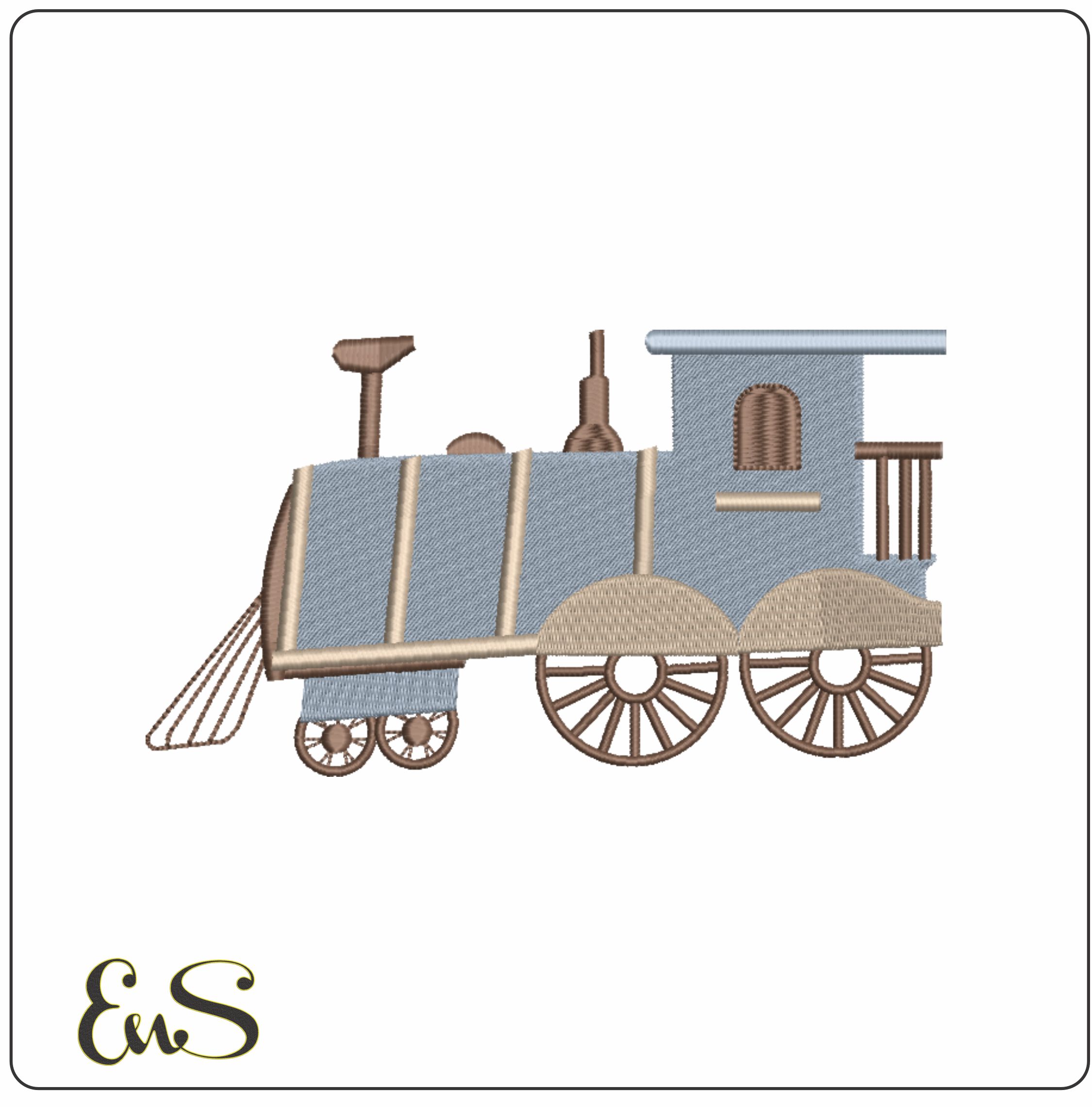 Baby Train-Elegant embroidery design file - instant download